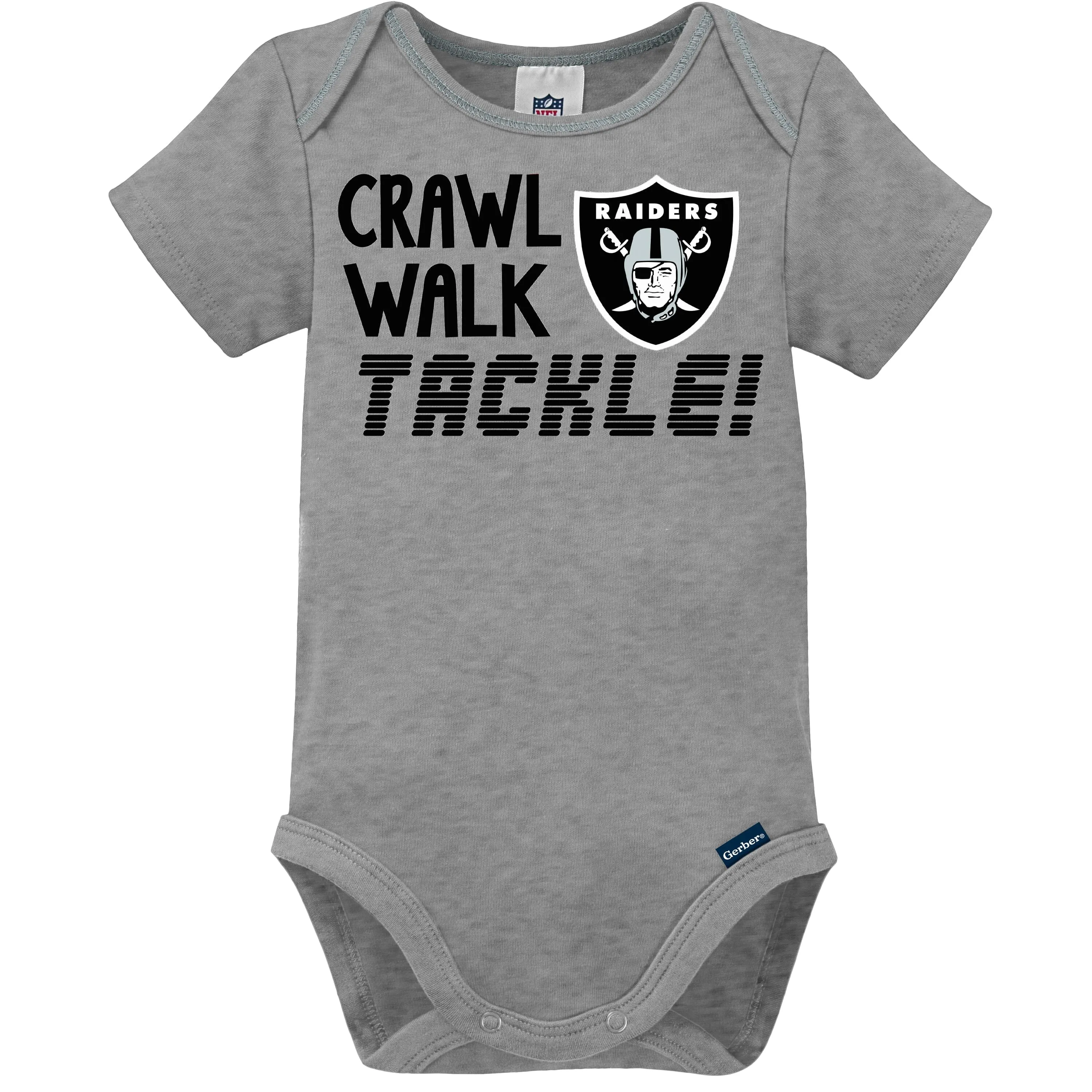 3-Pack Baby Boys Las Vegas Raiders Short Sleeve Bodysuits Gerber Childrenswea