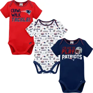 3-Pack Baby Boys Patriots Short Sleeve Bodysuits Gerber Childrenswea