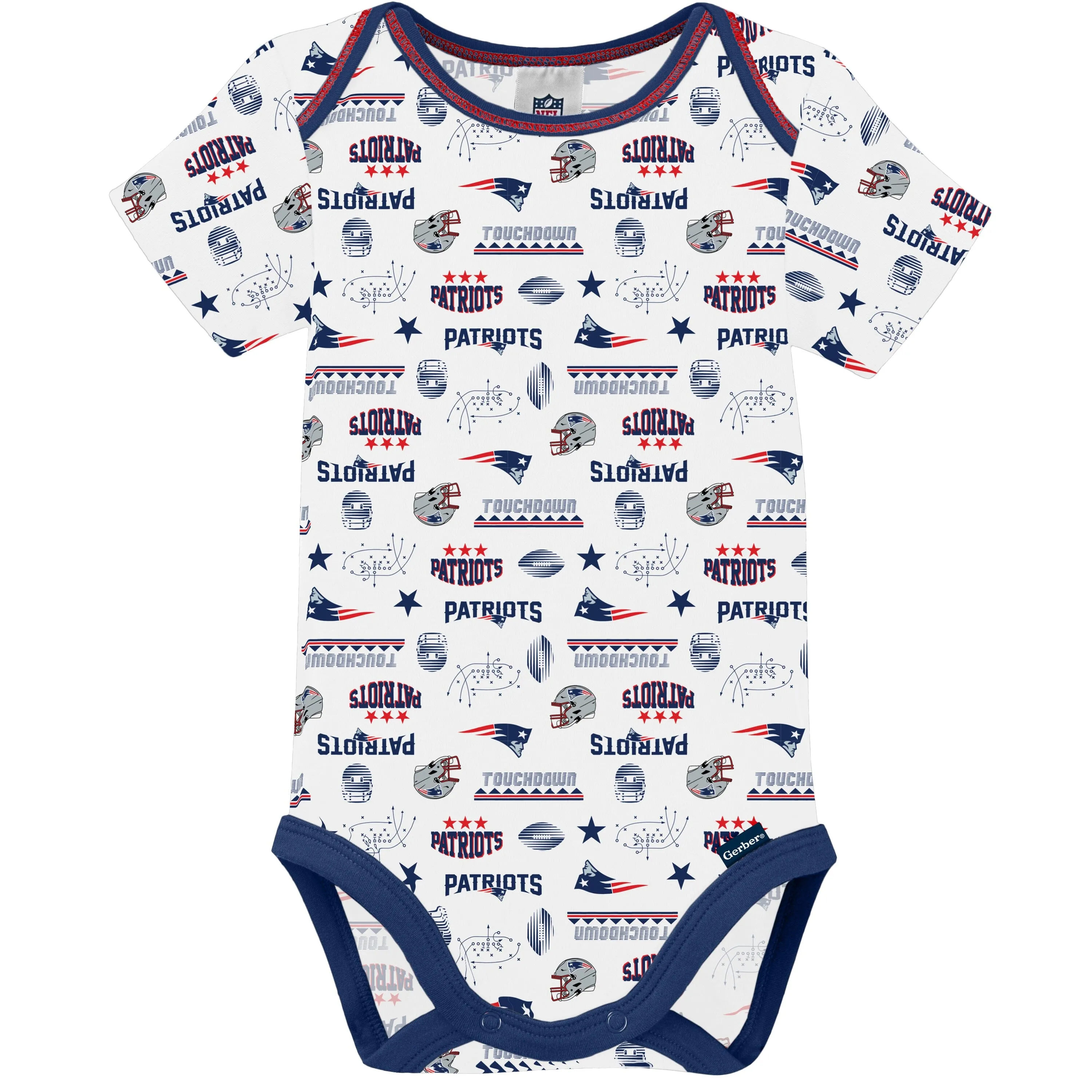 3-Pack Baby Boys Patriots Short Sleeve Bodysuits Gerber Childrenswea