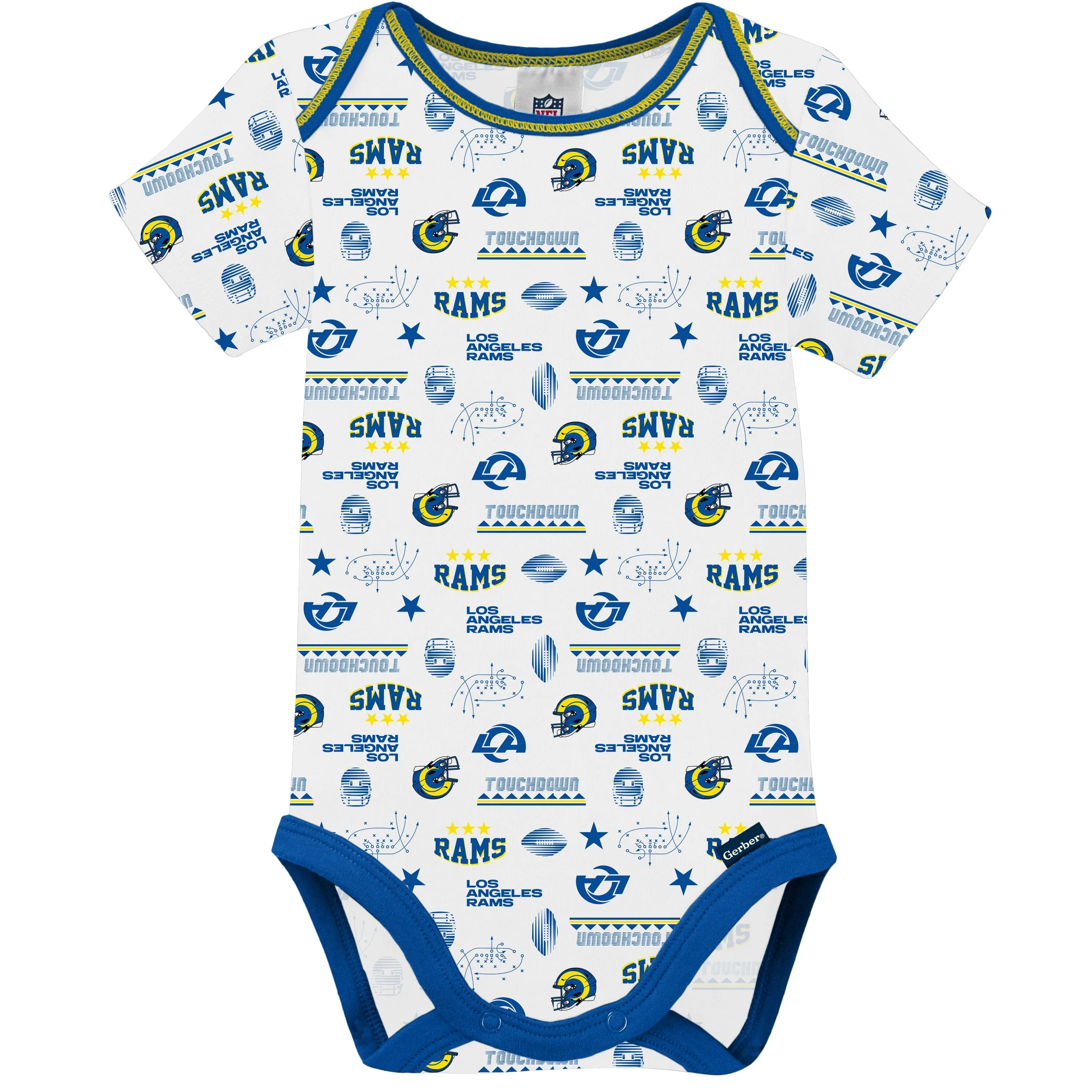 3-Pack Baby Boys Rams Short Sleeve Bodysuits Gerber Childrenswea