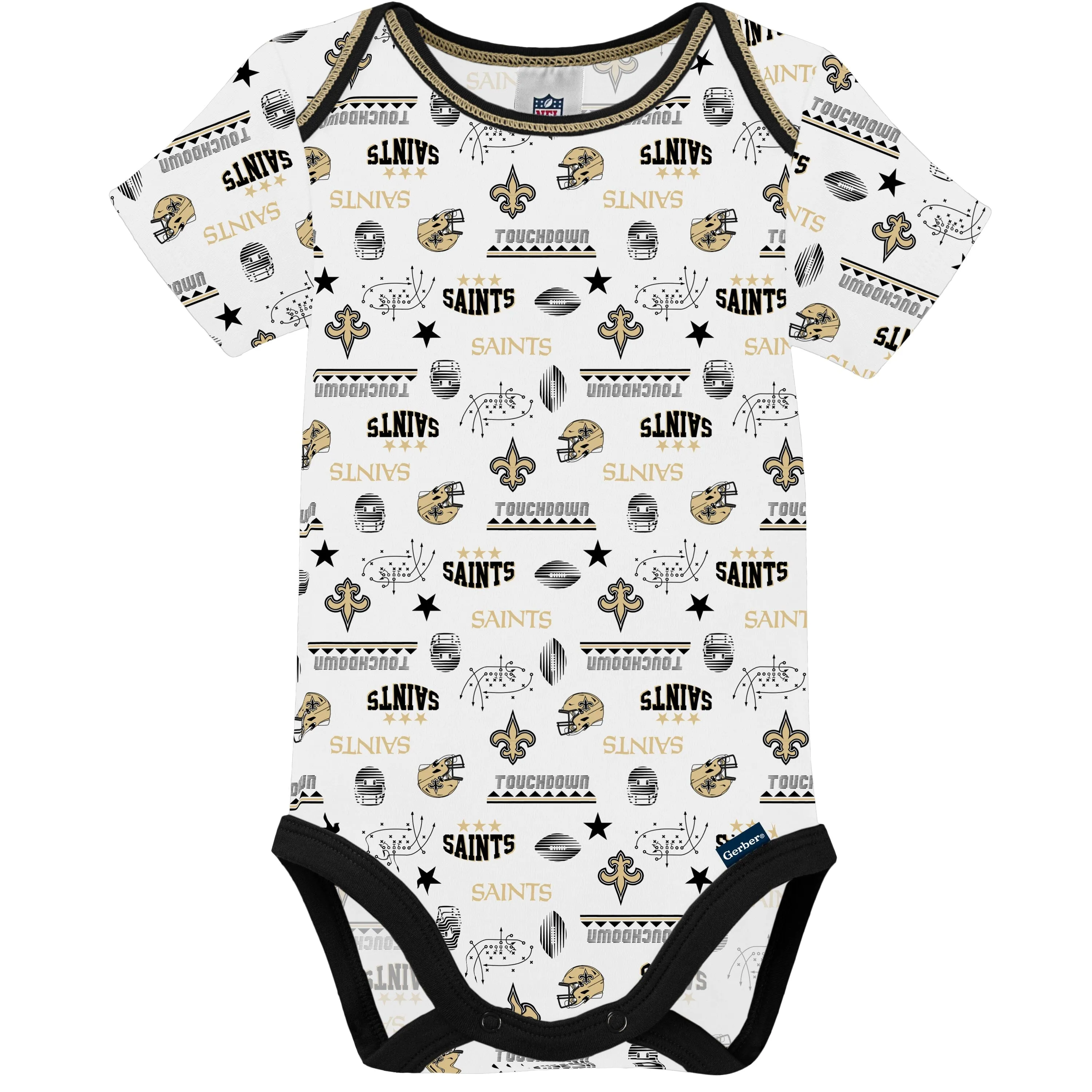 3-Pack Baby Boys Saints Short Sleeve Bodysuits Gerber Childrenswea