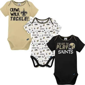 3-Pack Baby Boys Saints Short Sleeve Bodysuits Gerber Childrenswea