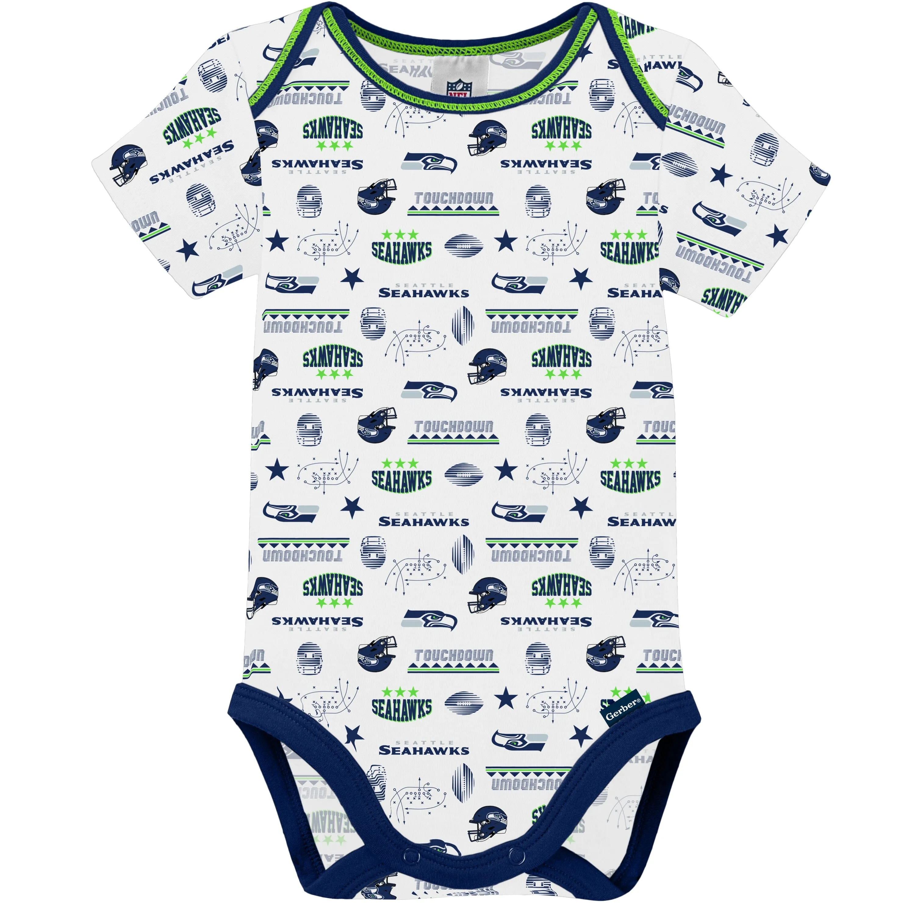 3-Pack Baby Boys Seahawks Short Sleeve Bodysuits Gerber Childrenswea