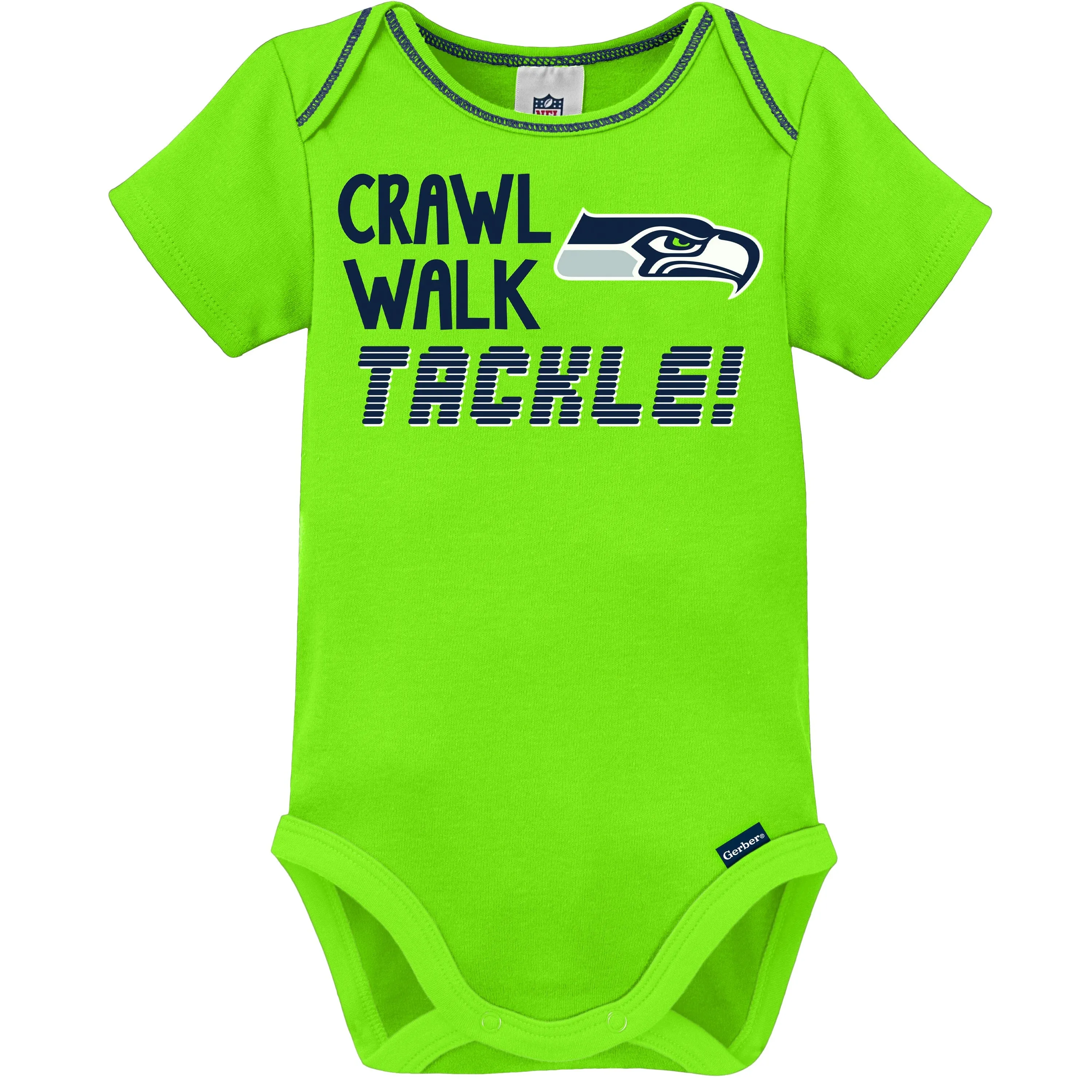 3-Pack Baby Boys Seahawks Short Sleeve Bodysuits Gerber Childrenswea