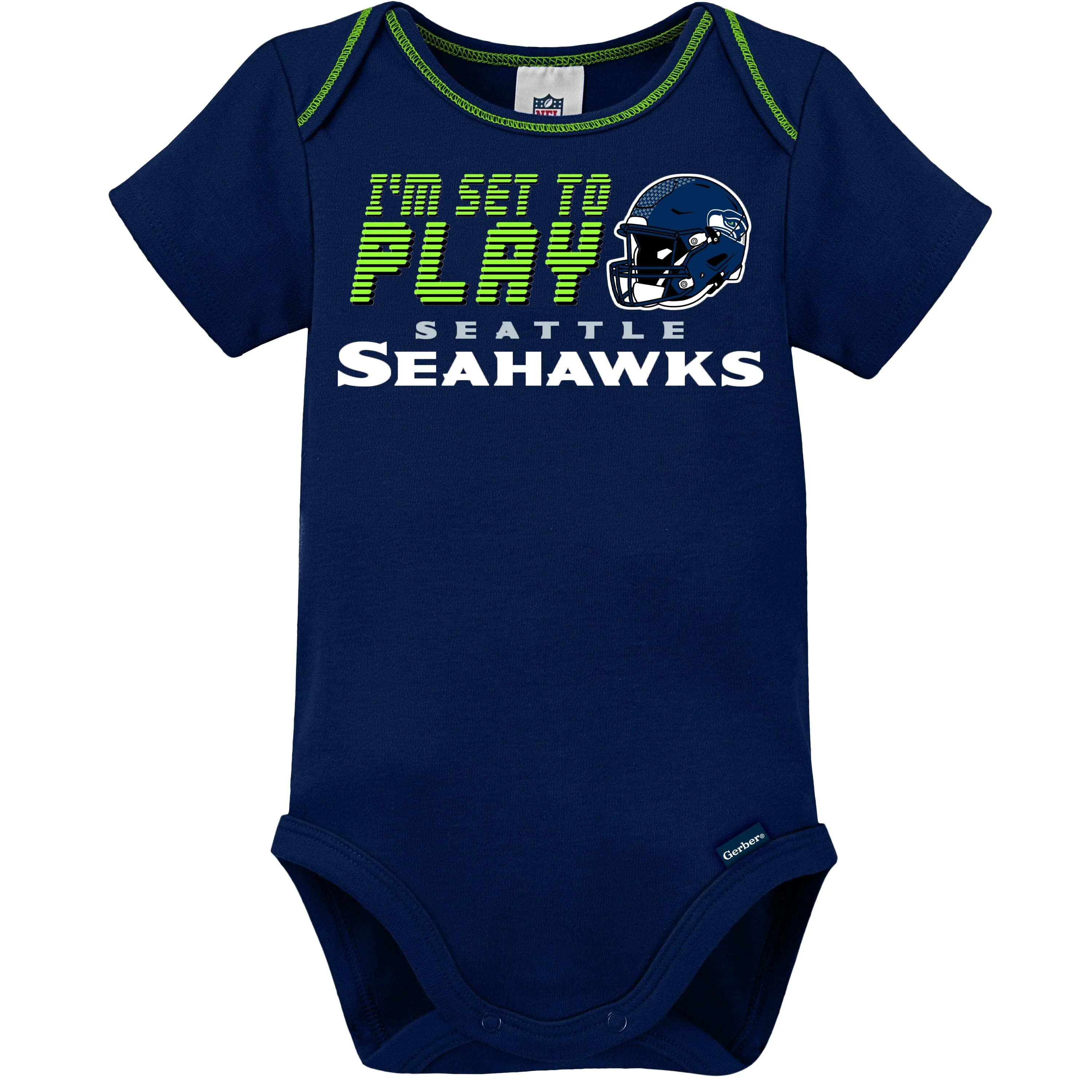 3-Pack Baby Boys Seahawks Short Sleeve Bodysuits Gerber Childrenswea