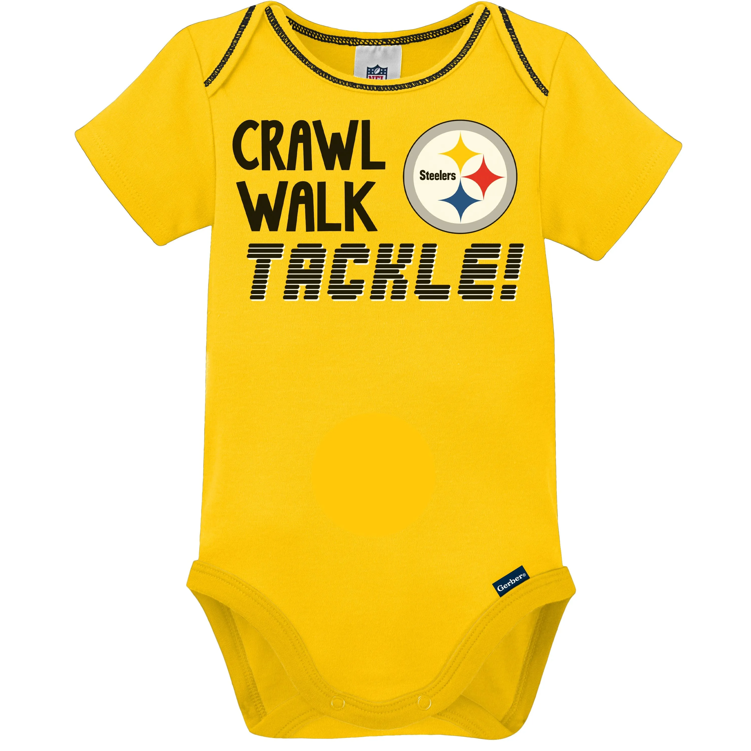 3-Pack Baby Boys Steelers Short Sleeve Bodysuits Gerber Childrenswea