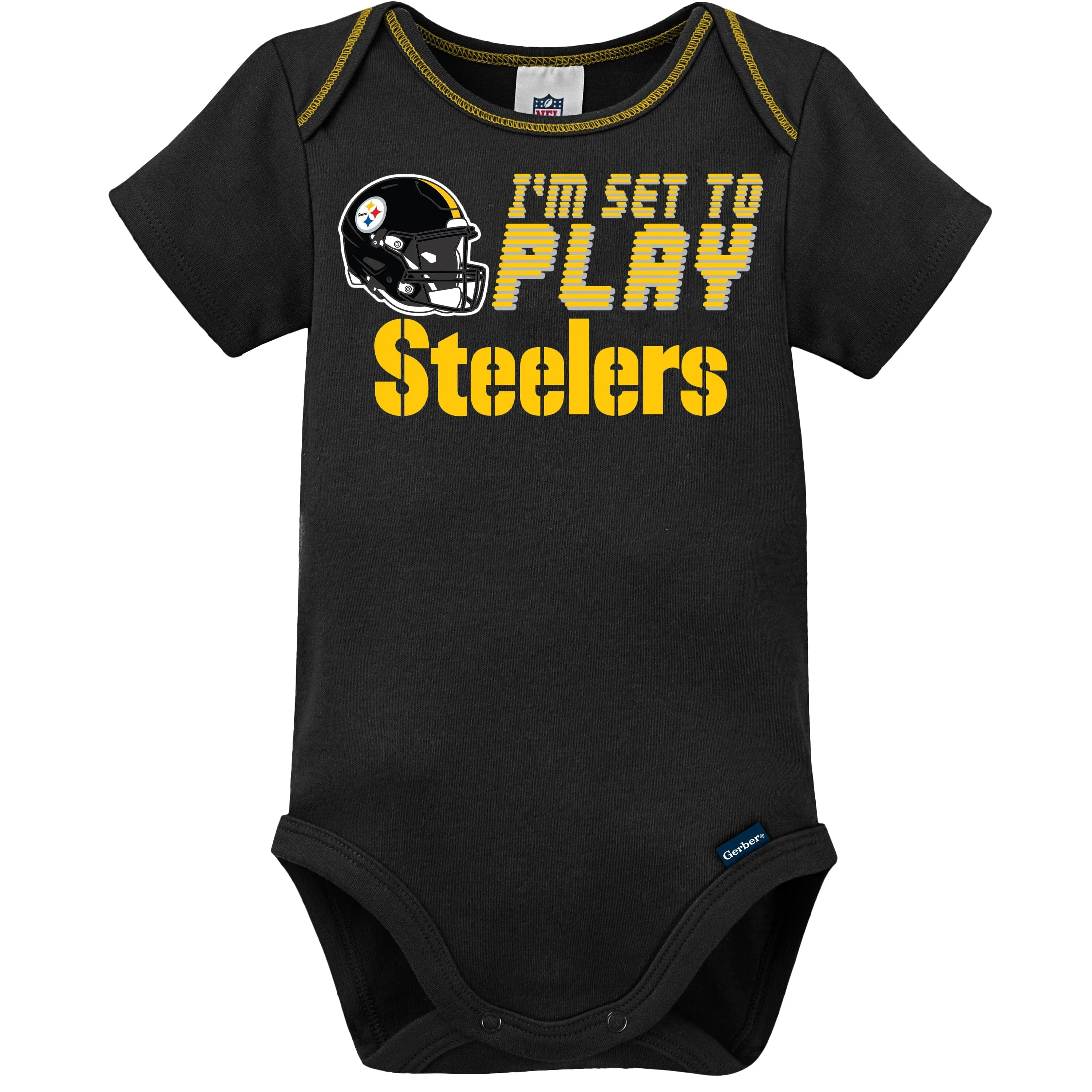 3-Pack Baby Boys Steelers Short Sleeve Bodysuits Gerber Childrenswea