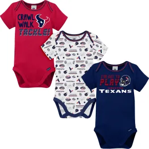 3-Pack Baby Boys Texans Short Sleeve Bodysuits Gerber Childrenswea