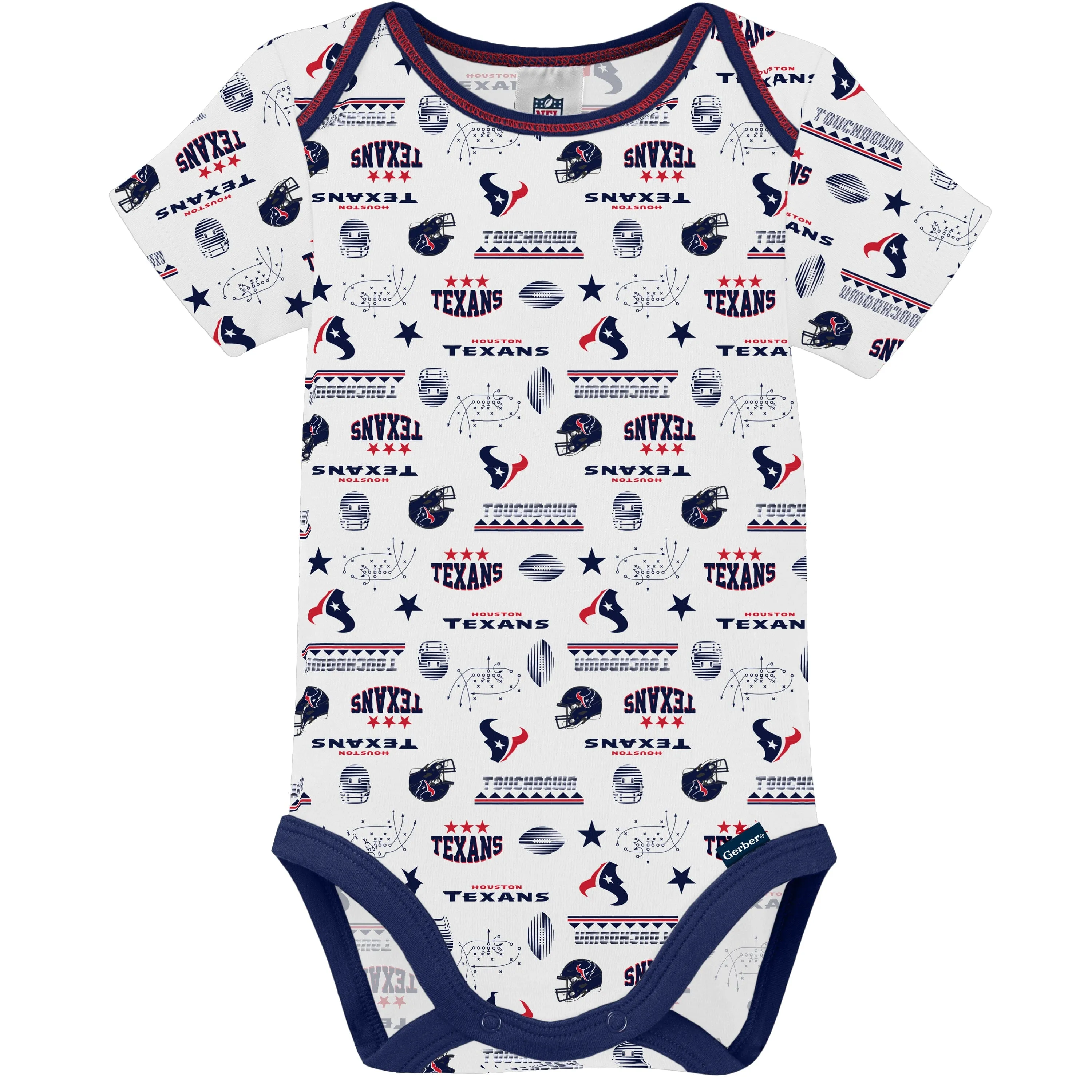 3-Pack Baby Boys Texans Short Sleeve Bodysuits Gerber Childrenswea