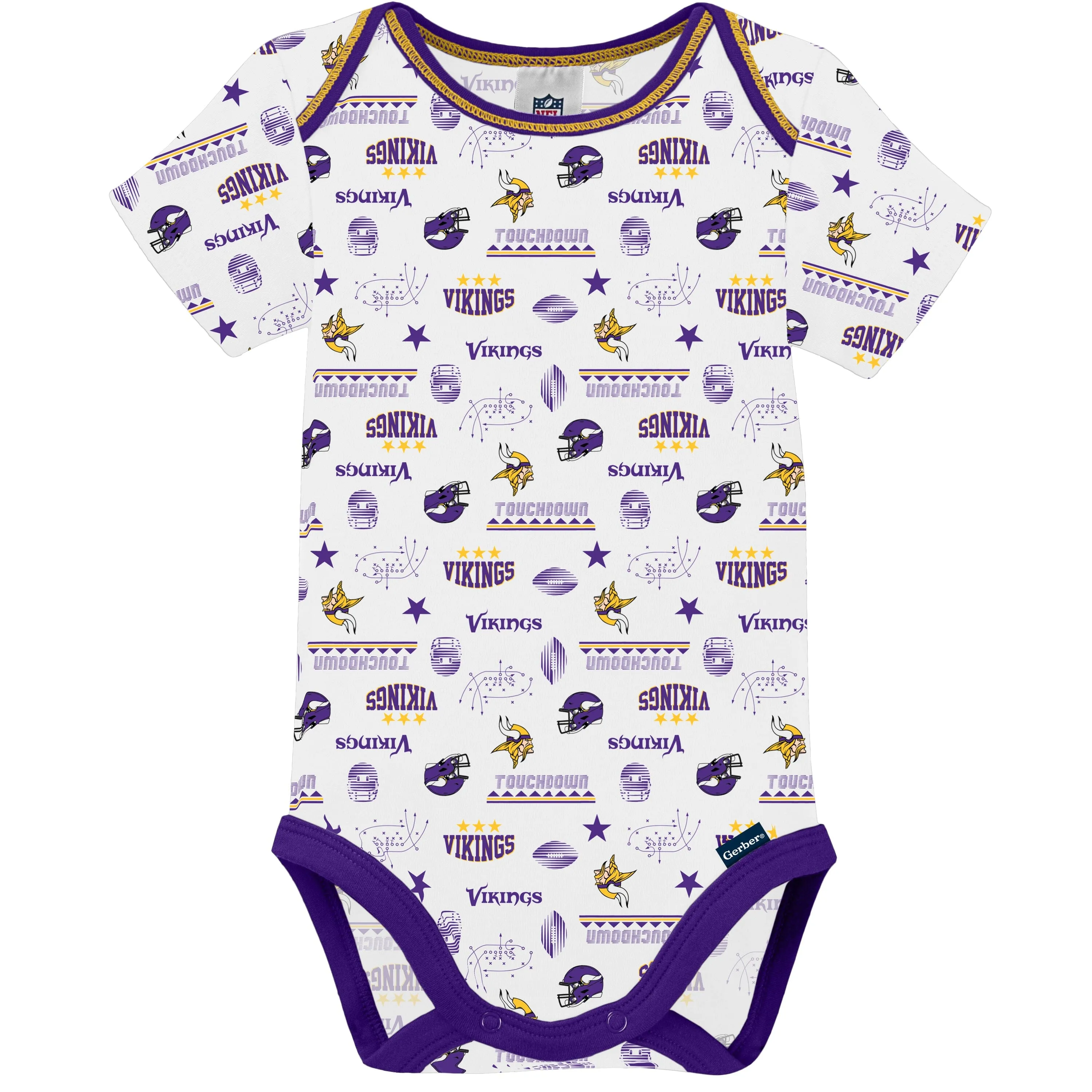 3-Pack Baby Boys Vikings Short Sleeve Bodysuits Gerber Childrenswea