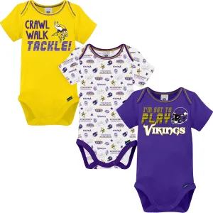 3-Pack Baby Boys Vikings Short Sleeve Bodysuits Gerber Childrenswea