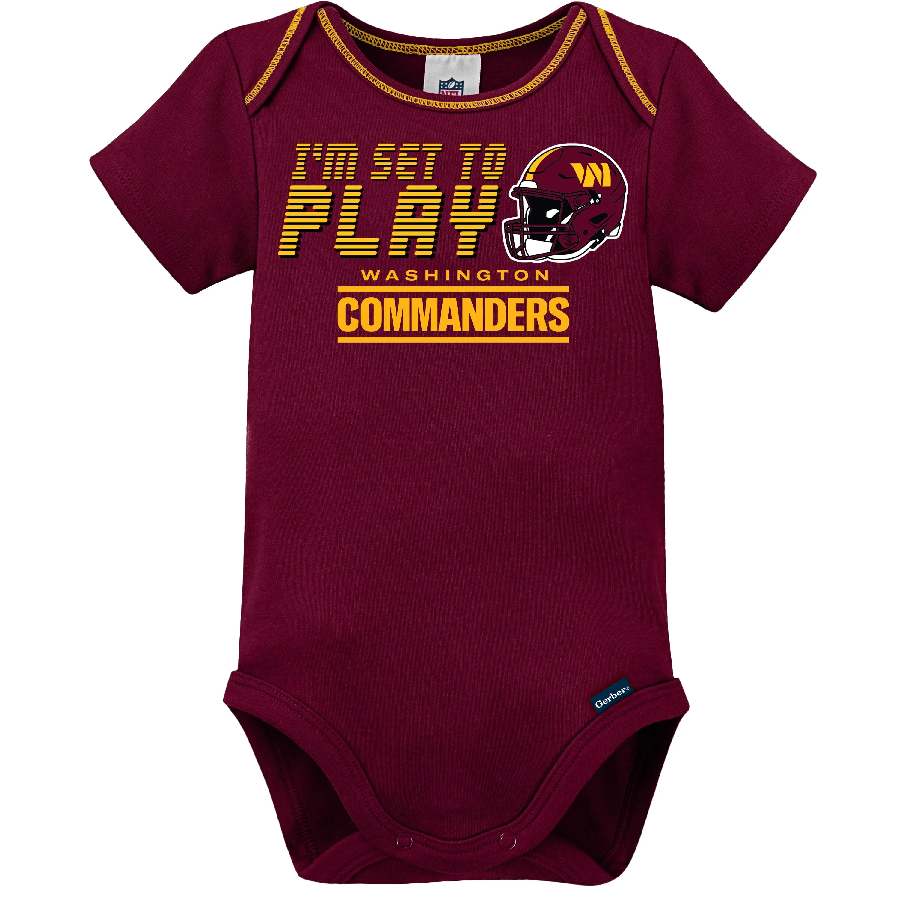3-Pack Baby Boys Washington Commanders Short Sleeve Bodysuits Gerber Childrenswea