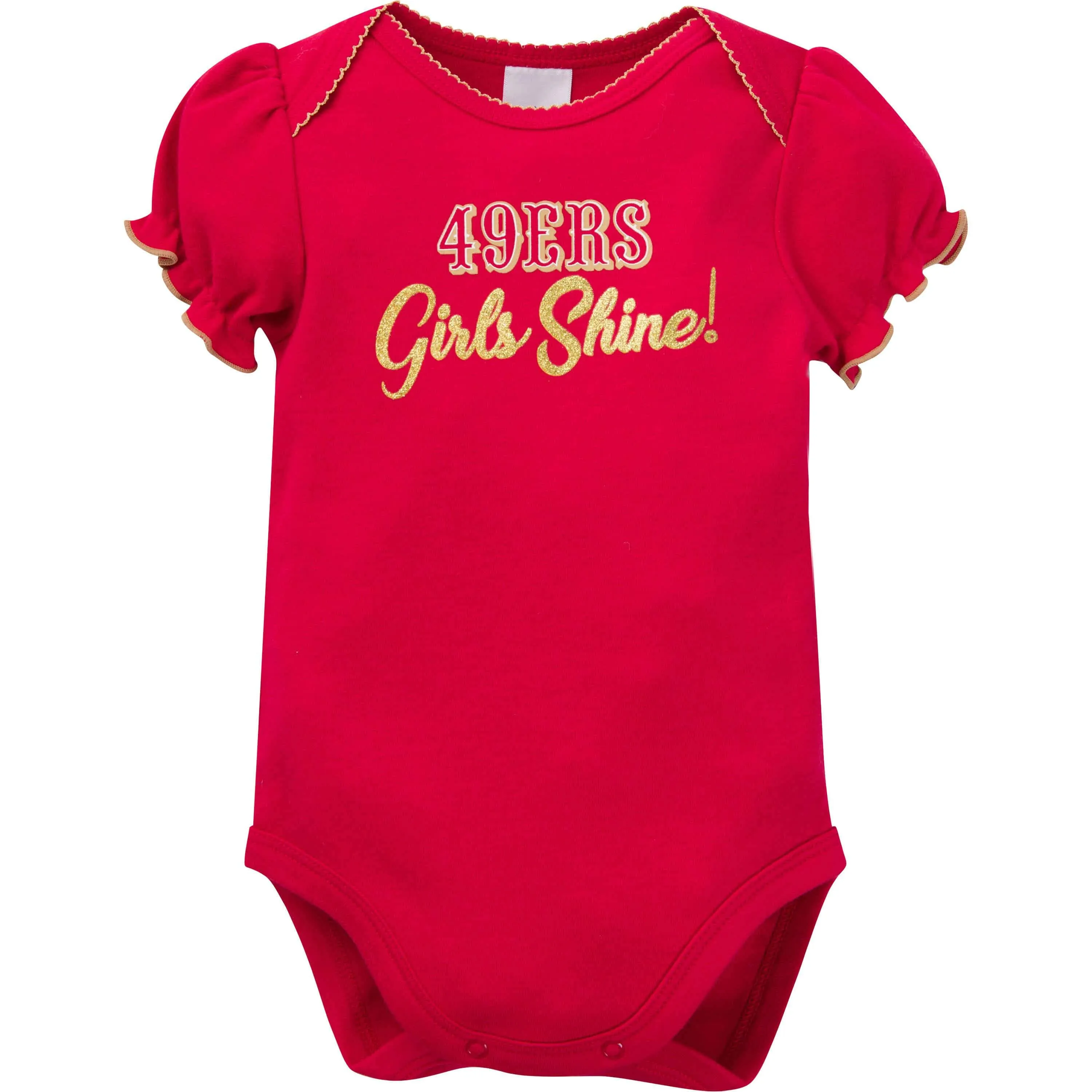 3-Pack Baby Girls 49ers Short Sleeve Bodysuits Gerber Childrenswea