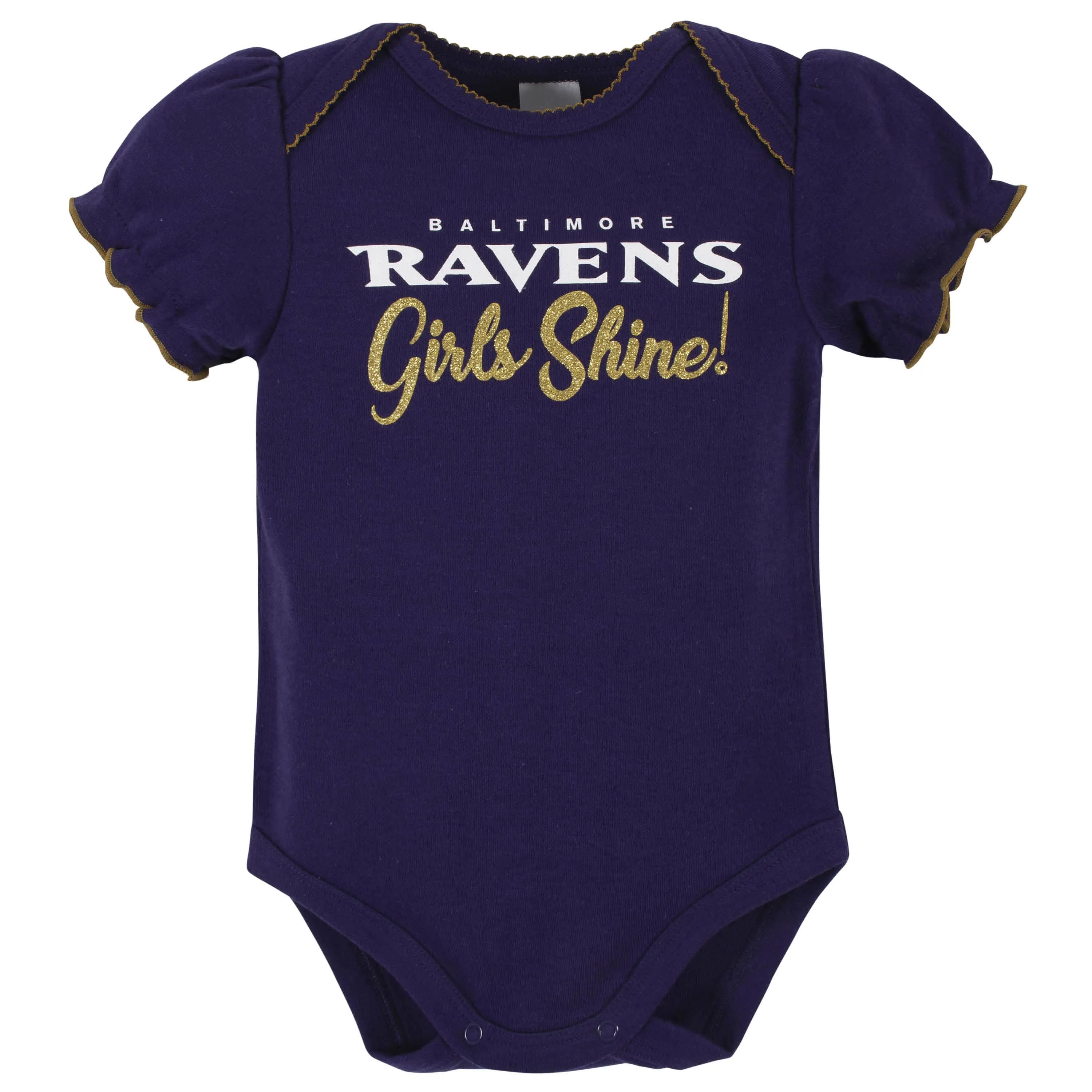 3-Pack Baby Girls Baltimore Ravens Short Sleeve Bodysuits Gerber Childrenswea