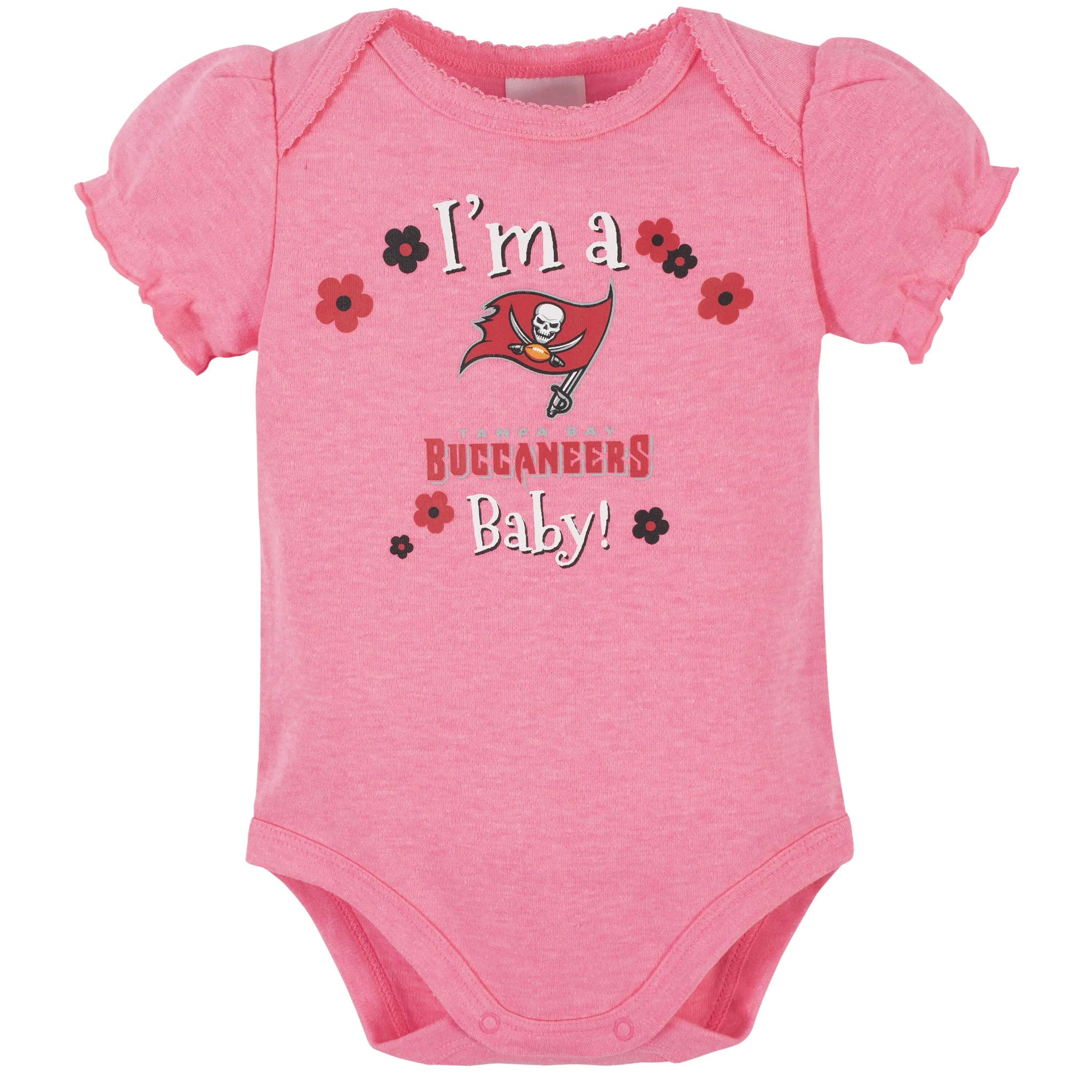 3-Pack Baby Girls Buccaneers Short Sleeve Bodysuits Gerber Childrenswea