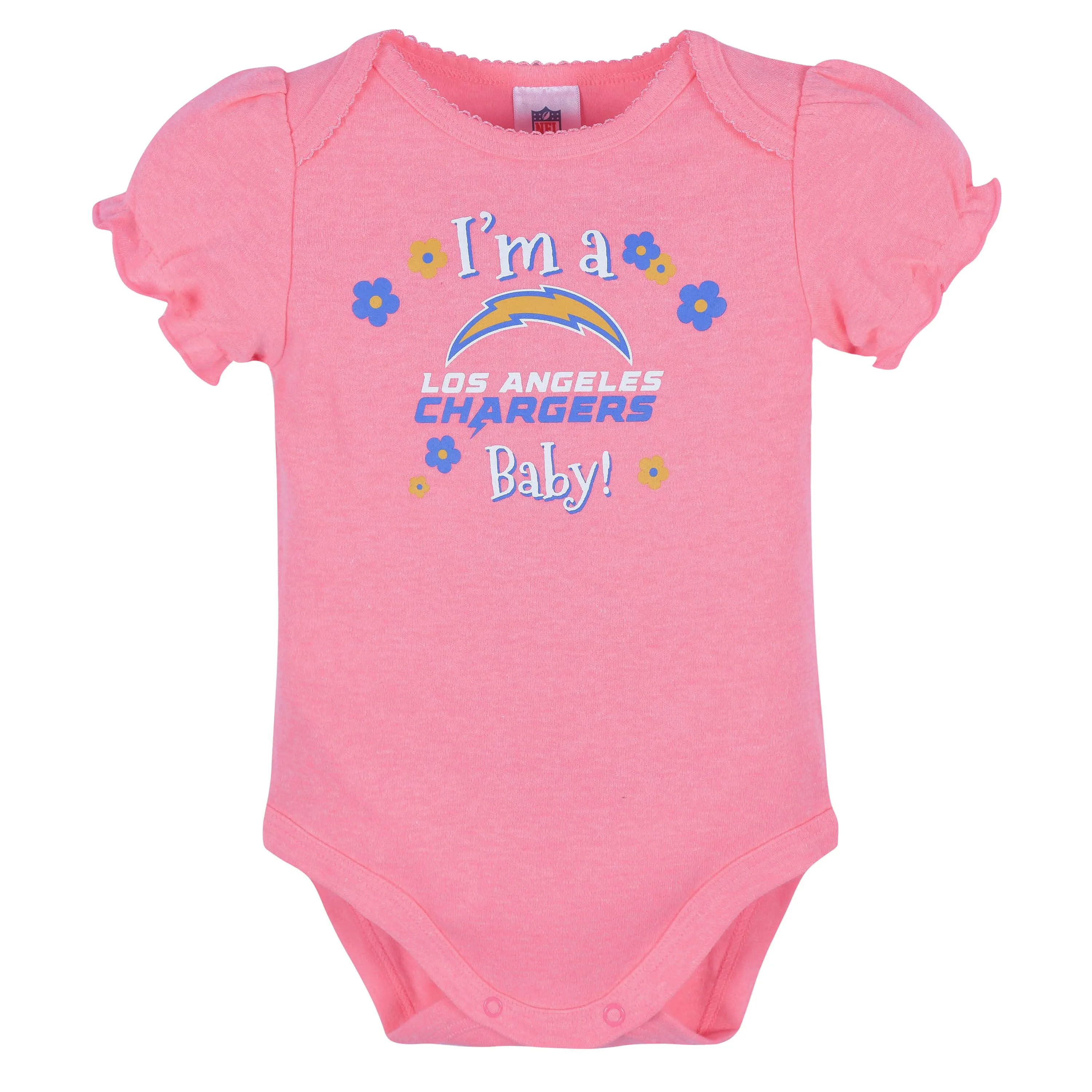 3-Pack Baby Girls Chargers Short Sleeve Bodysuits Gerber Childrenswea