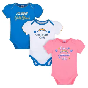 3-Pack Baby Girls Chargers Short Sleeve Bodysuits Gerber Childrenswea