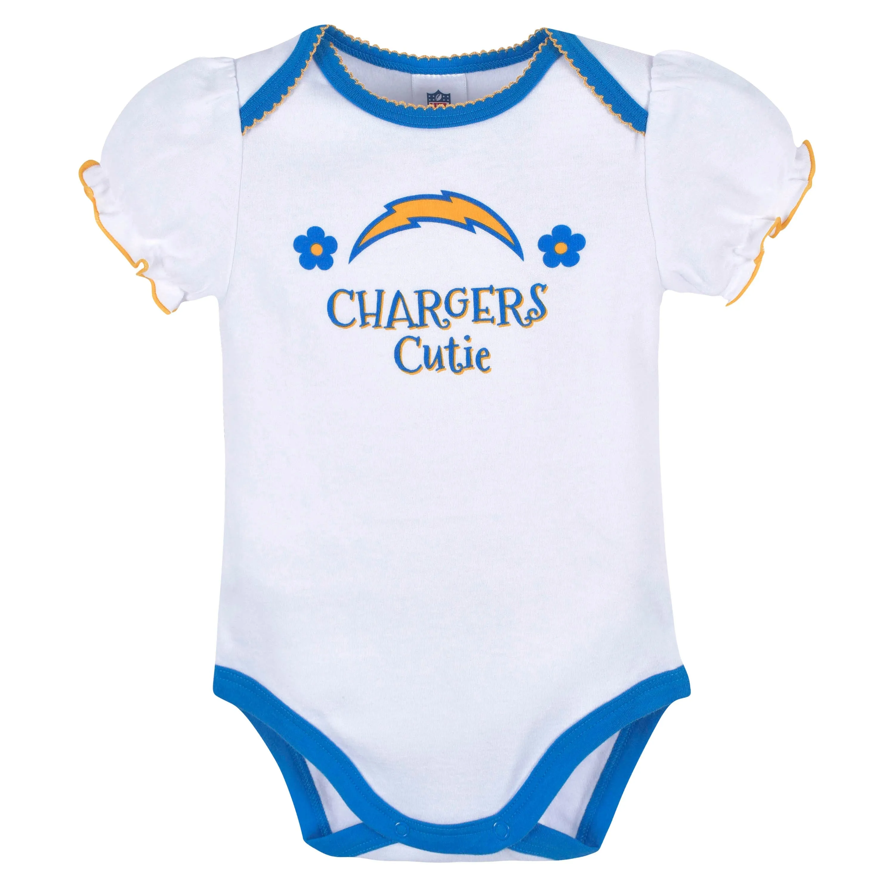 3-Pack Baby Girls Chargers Short Sleeve Bodysuits Gerber Childrenswea