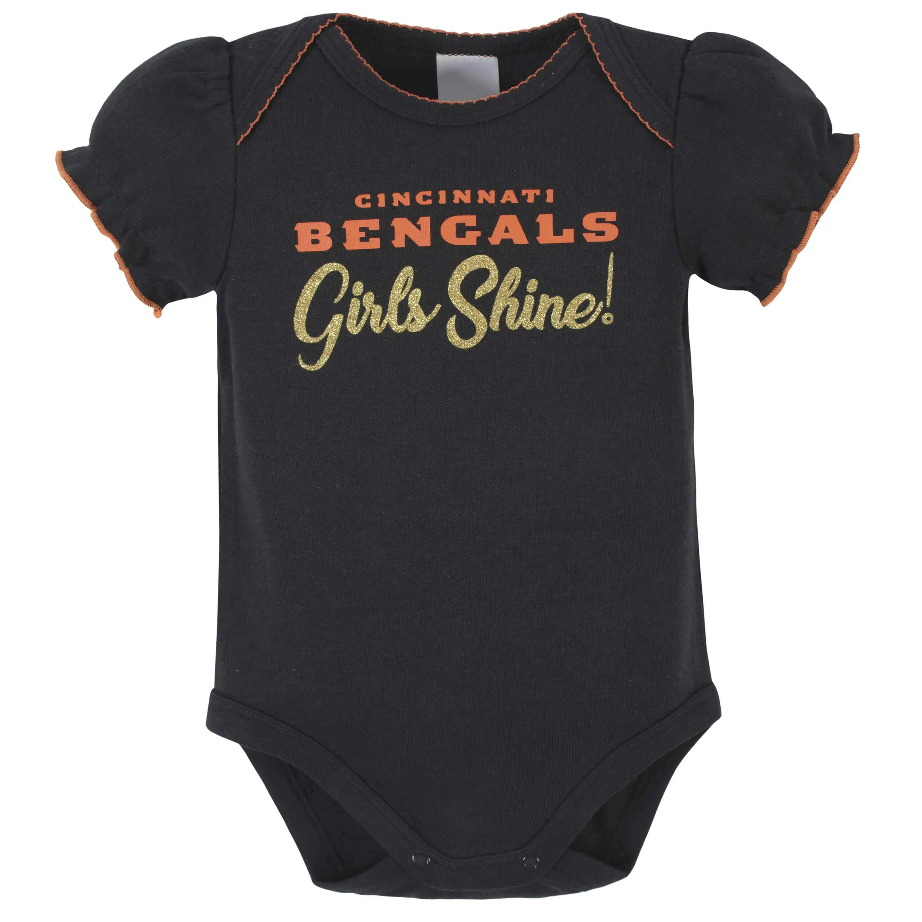 3-Pack Baby Girls Cincinnati Bengals Short Sleeve Bodysuits Gerber Childrenswea