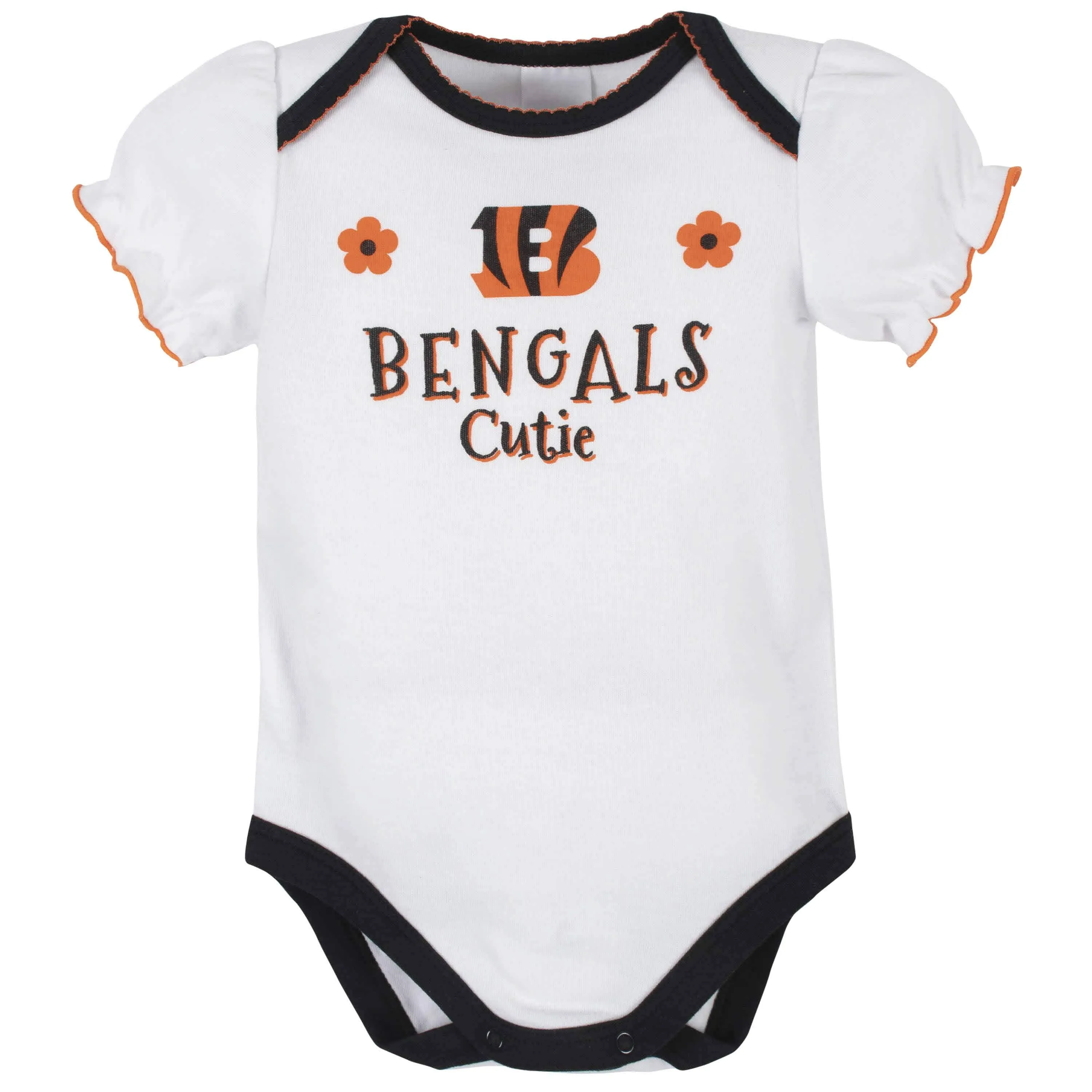 3-Pack Baby Girls Cincinnati Bengals Short Sleeve Bodysuits Gerber Childrenswea