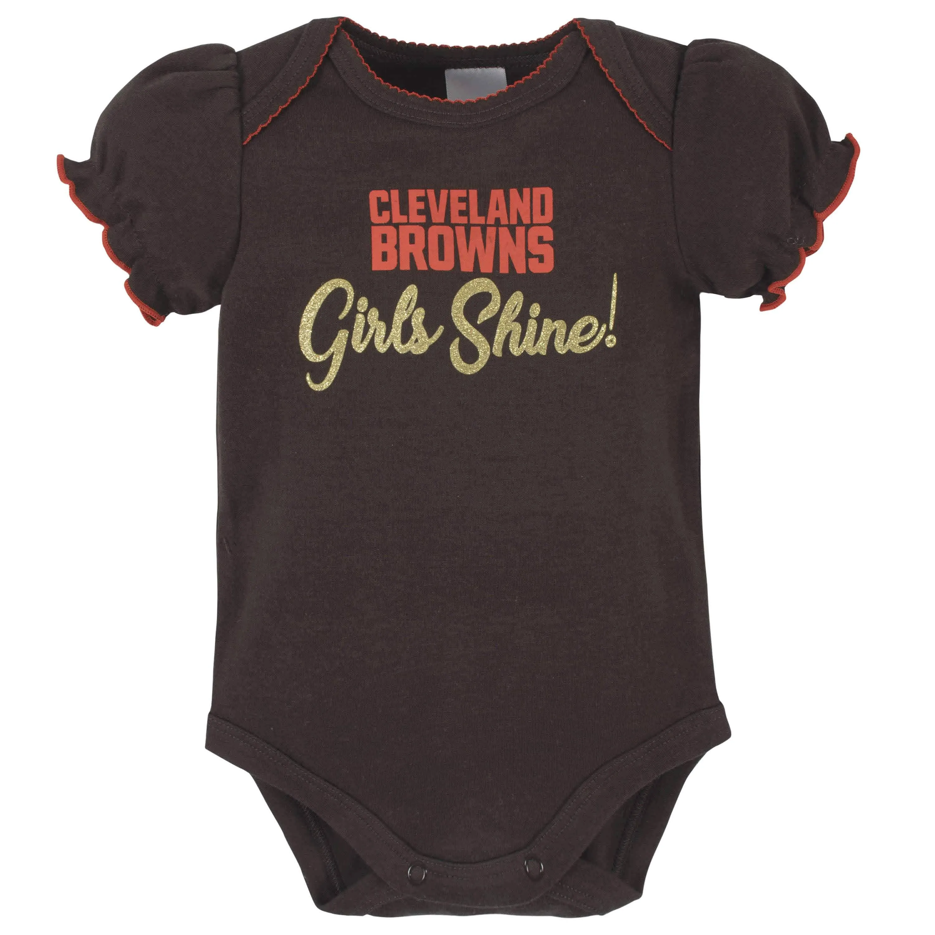 3-Pack Baby Girls Cleveland Browns Short Sleeve Bodysuits Gerber Childrenswea