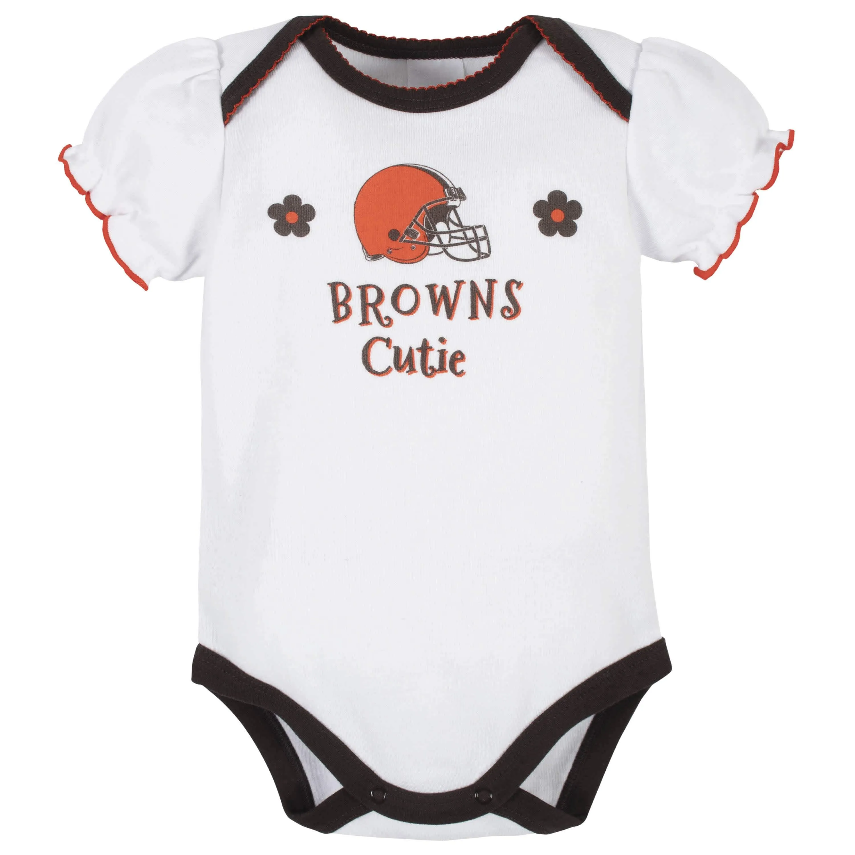 3-Pack Baby Girls Cleveland Browns Short Sleeve Bodysuits Gerber Childrenswea