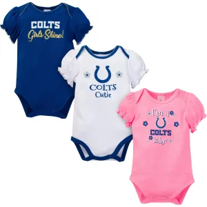 3-Pack Baby Girls Colts Short Sleeve Bodysuits Gerber Childrenswea