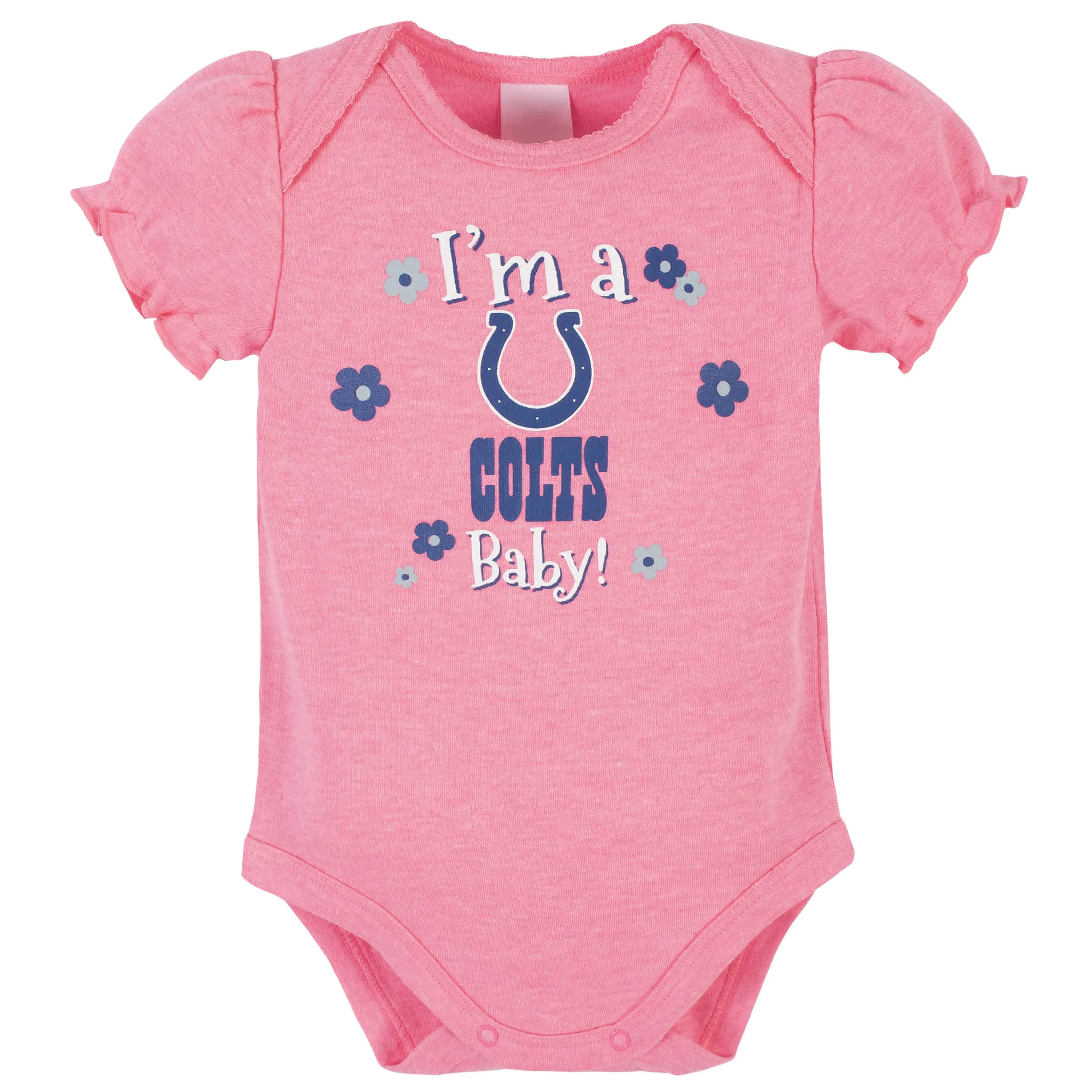 3-Pack Baby Girls Colts Short Sleeve Bodysuits Gerber Childrenswea