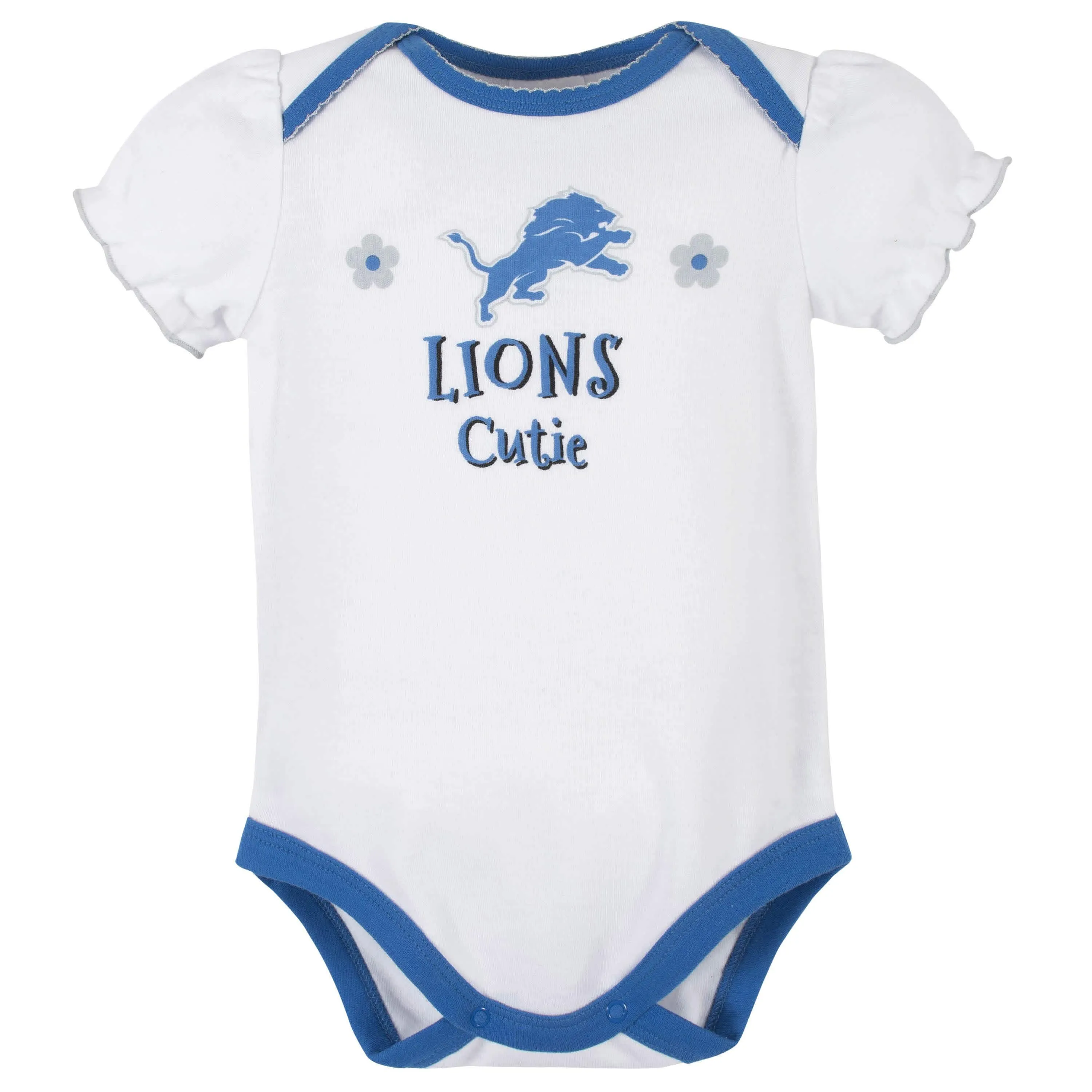 3-Pack Baby Girls Detroit Lions Short Sleeve Bodysuits Gerber Childrenswea