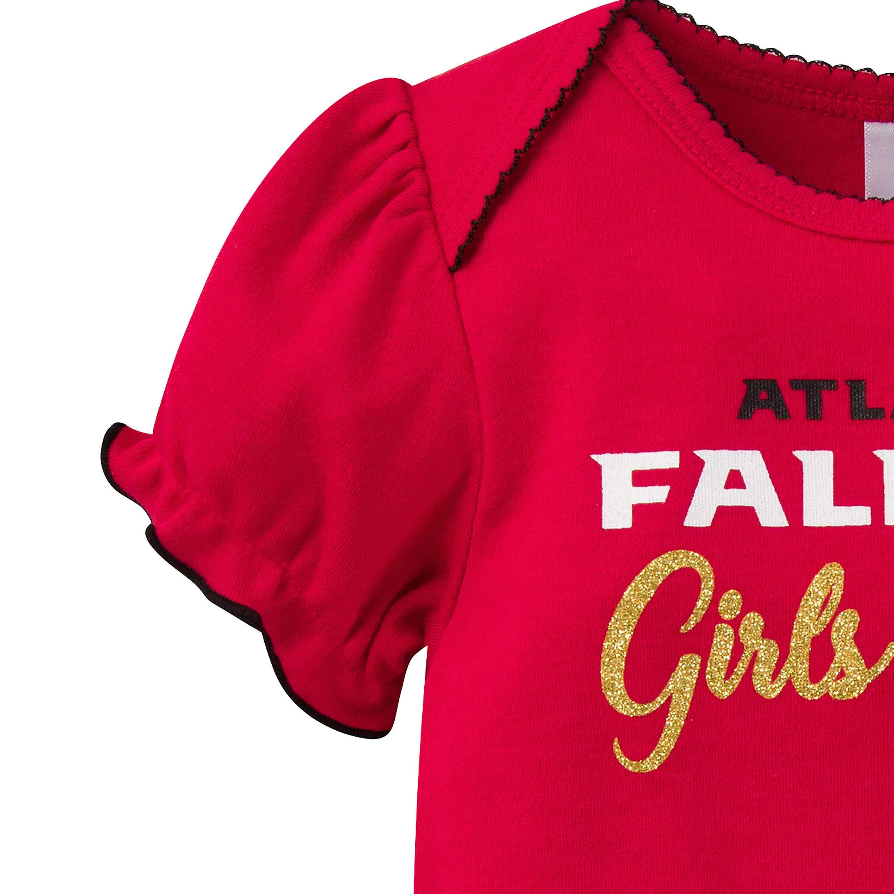 3-Pack Baby Girls Falcons Short Sleeve Bodysuits Gerber Childrenswea