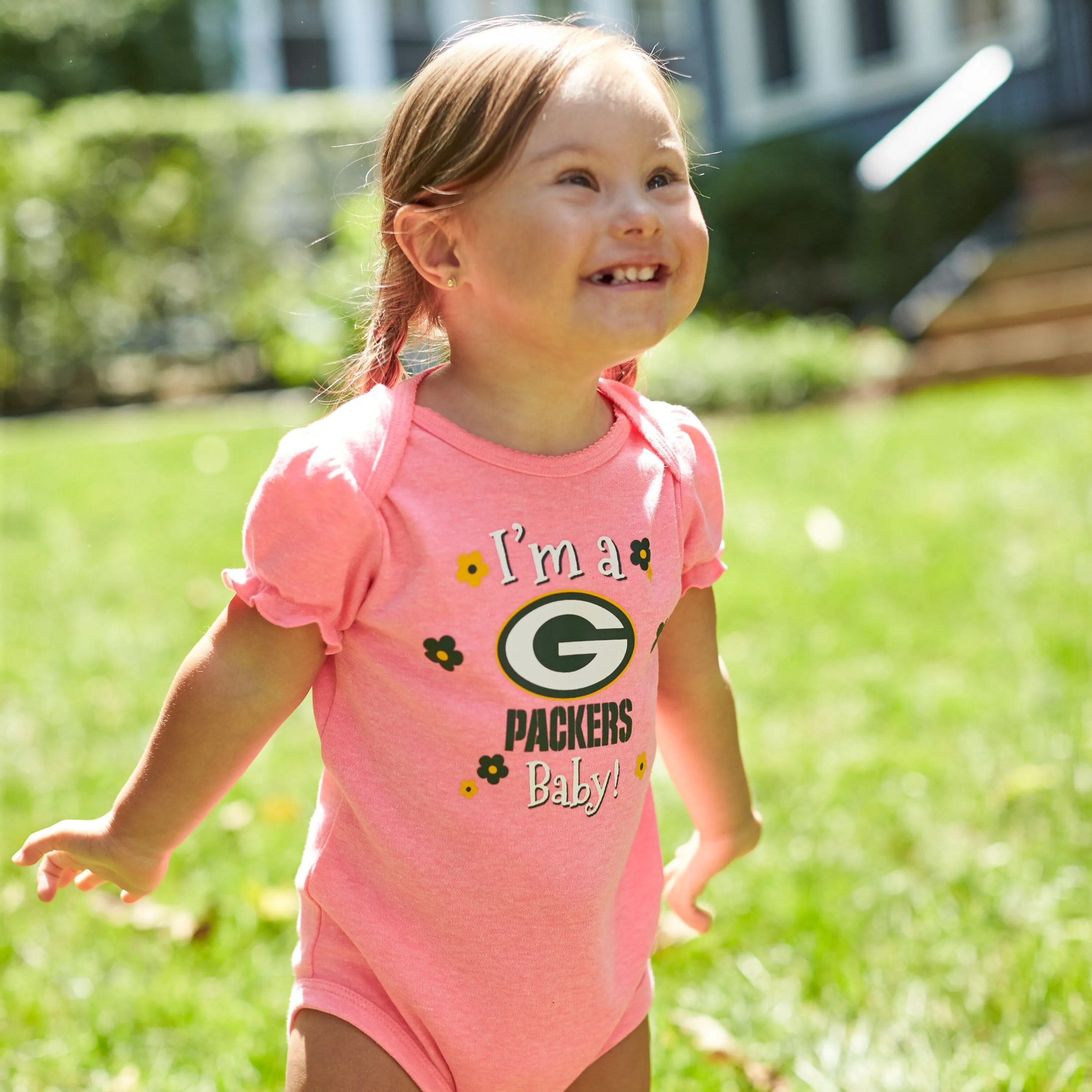 3-Pack Baby Girls Green Bay Packers Short Sleeve Bodysuits Gerber Childrenswea