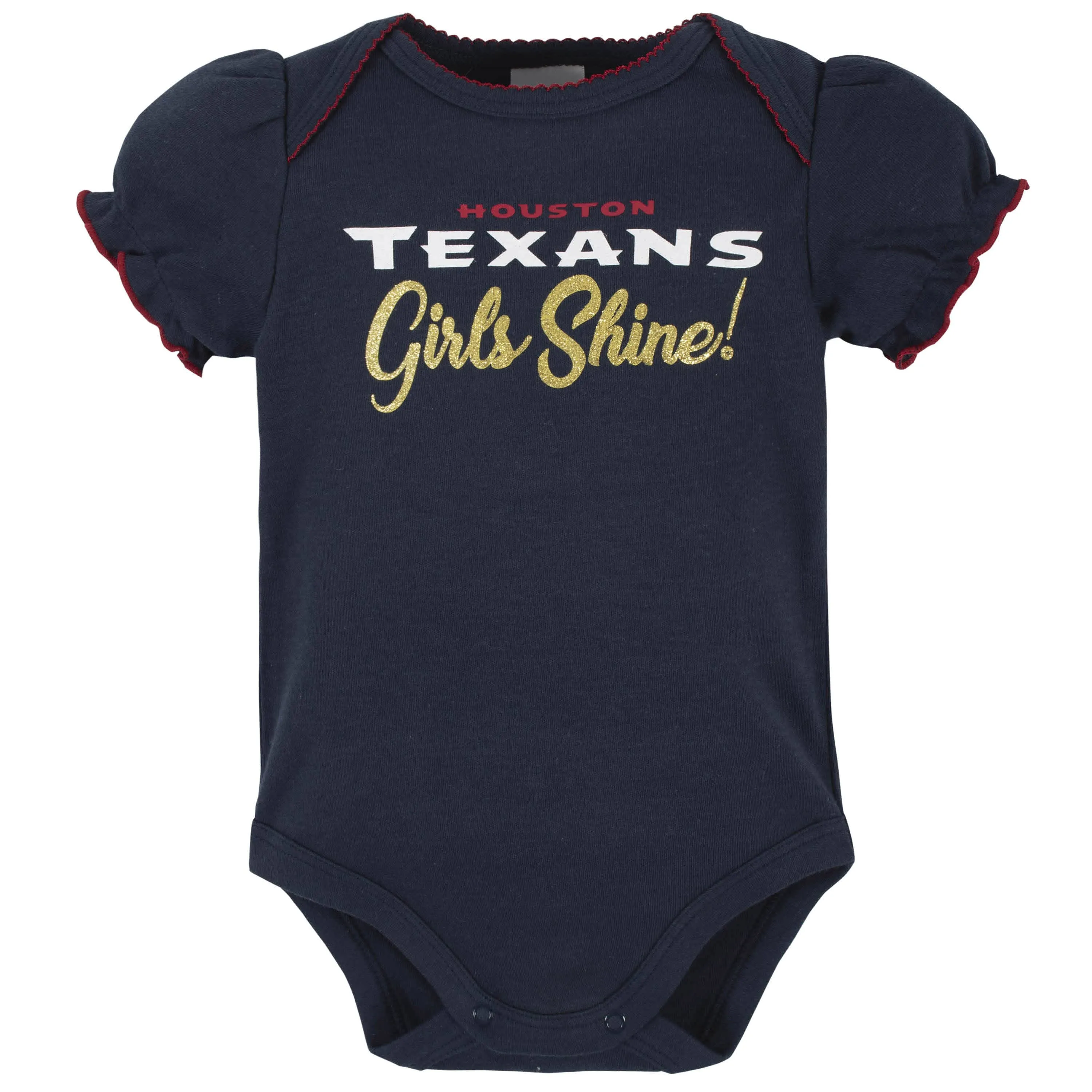 3-Pack Baby Girls Houston Texans Short Sleeve Bodysuits Gerber Childrenswea