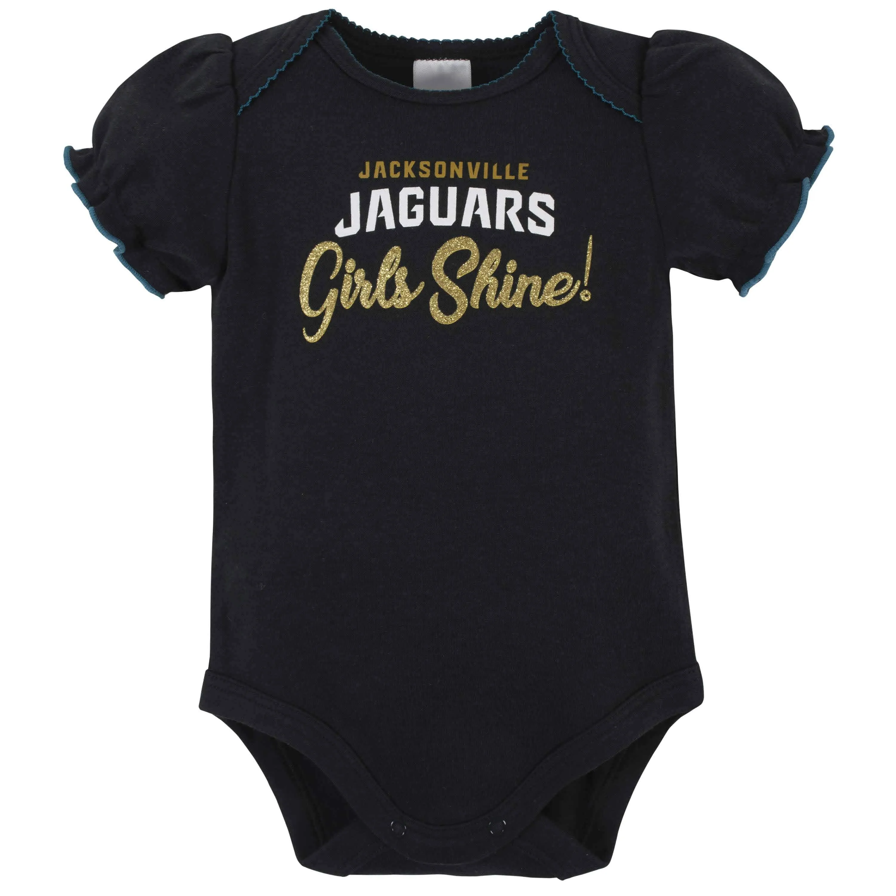 3-Pack Baby Girls Jacksonville Jaguars Short Sleeve Bodysuits Gerber Childrenswea
