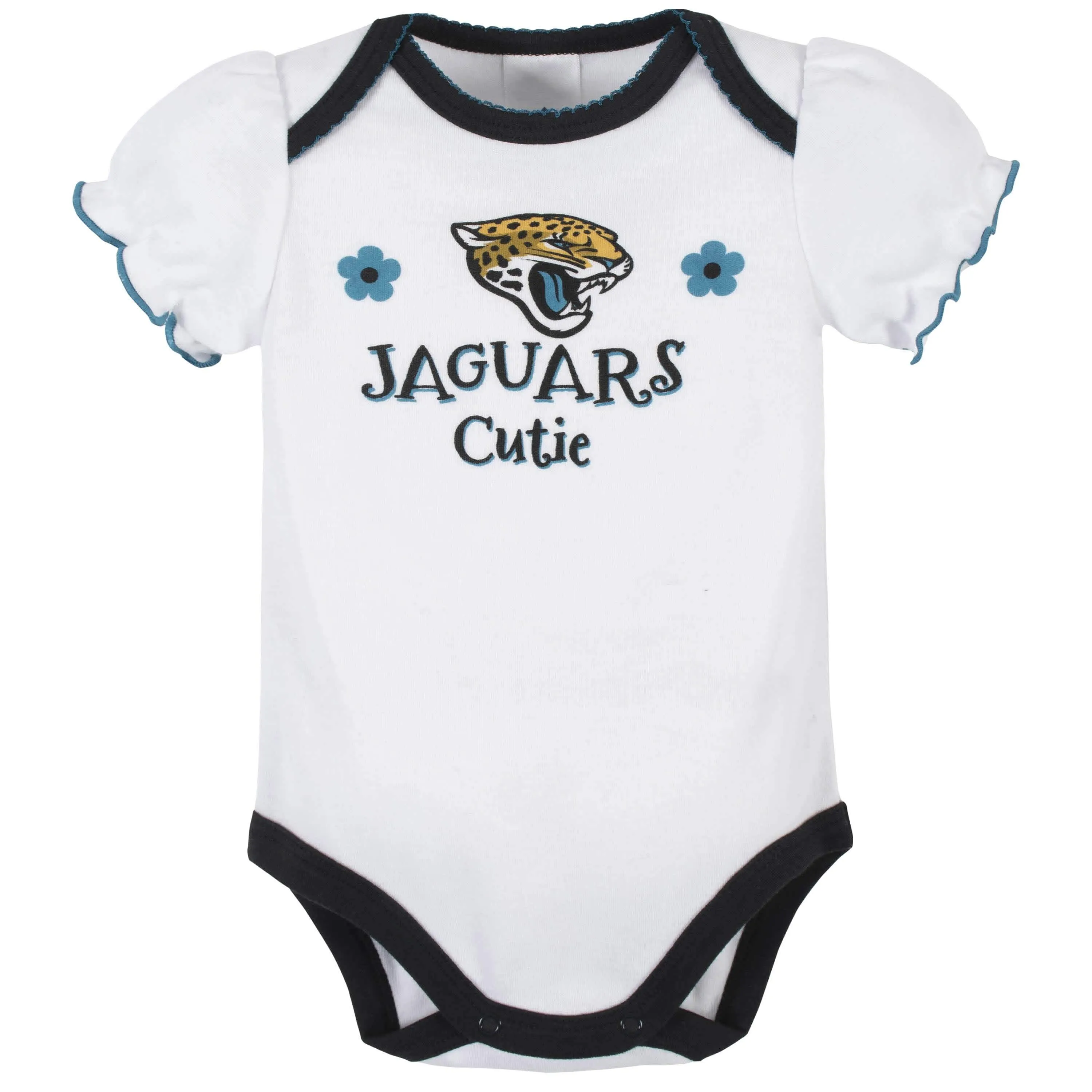 3-Pack Baby Girls Jacksonville Jaguars Short Sleeve Bodysuits Gerber Childrenswea