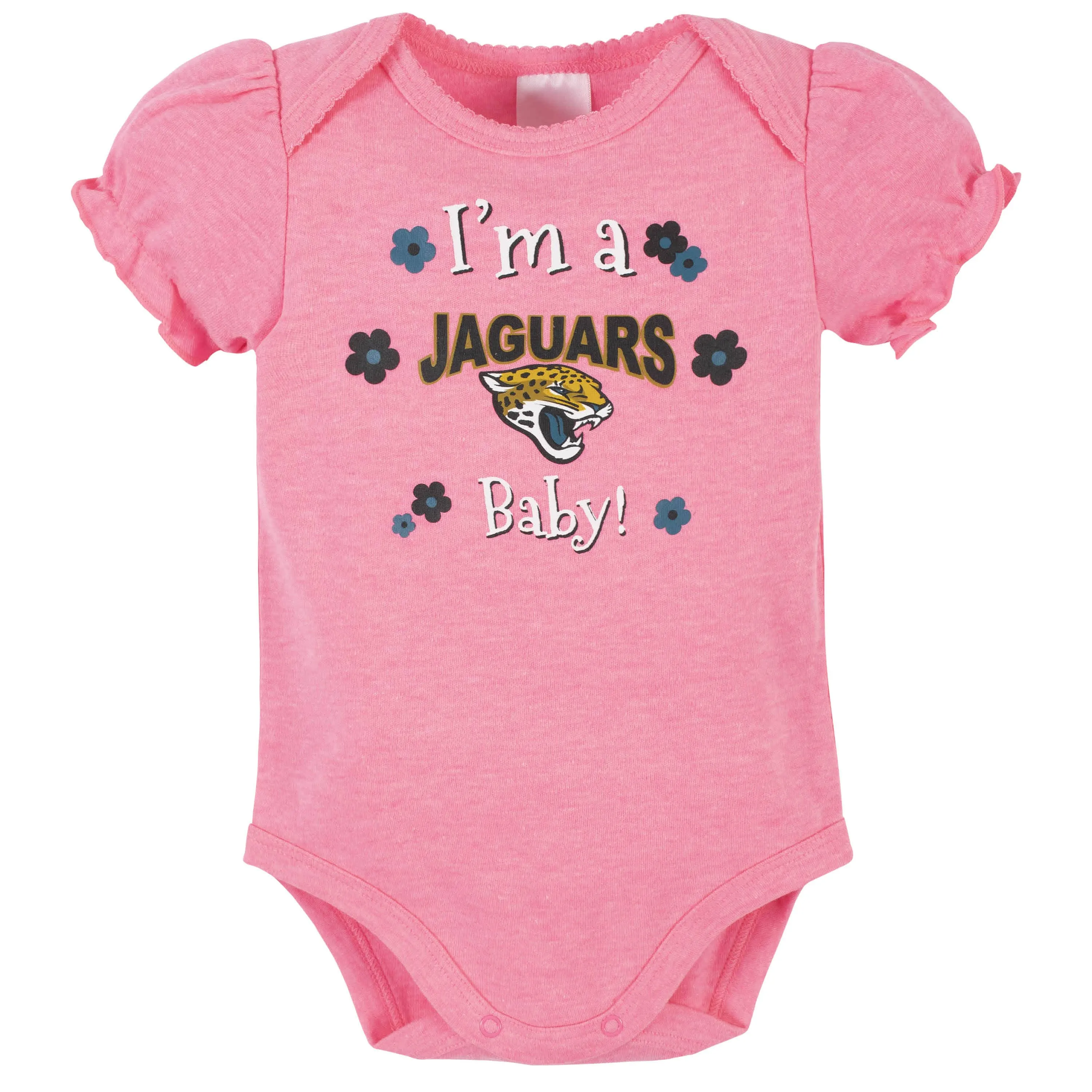 3-Pack Baby Girls Jacksonville Jaguars Short Sleeve Bodysuits Gerber Childrenswea