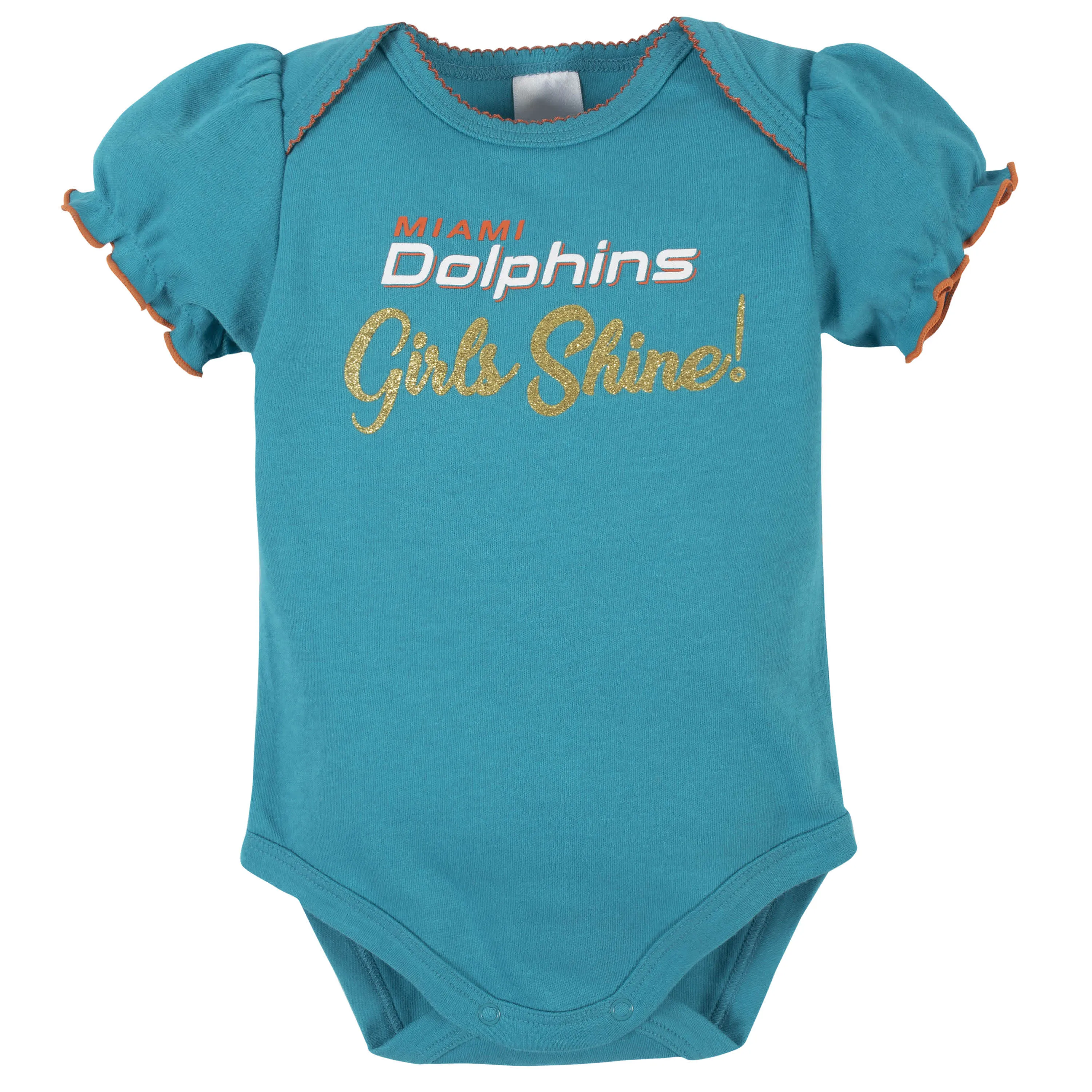 3-Pack Baby Girls Miami Dolphins Short Sleeve Bodysuits Gerber Childrenswea