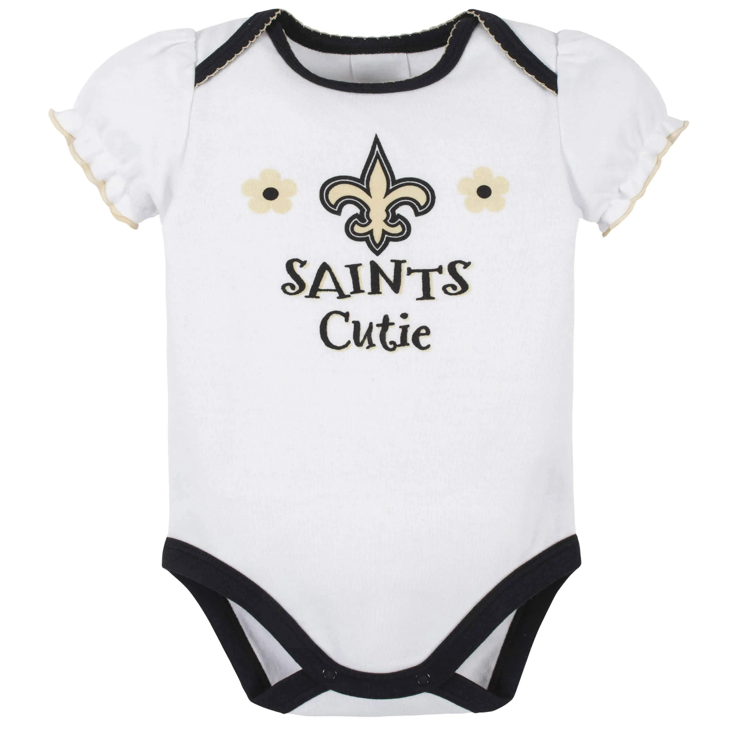 3-Pack Baby Girls New Orleans Saints Short Sleeve Bodysuits Gerber Childrenswea