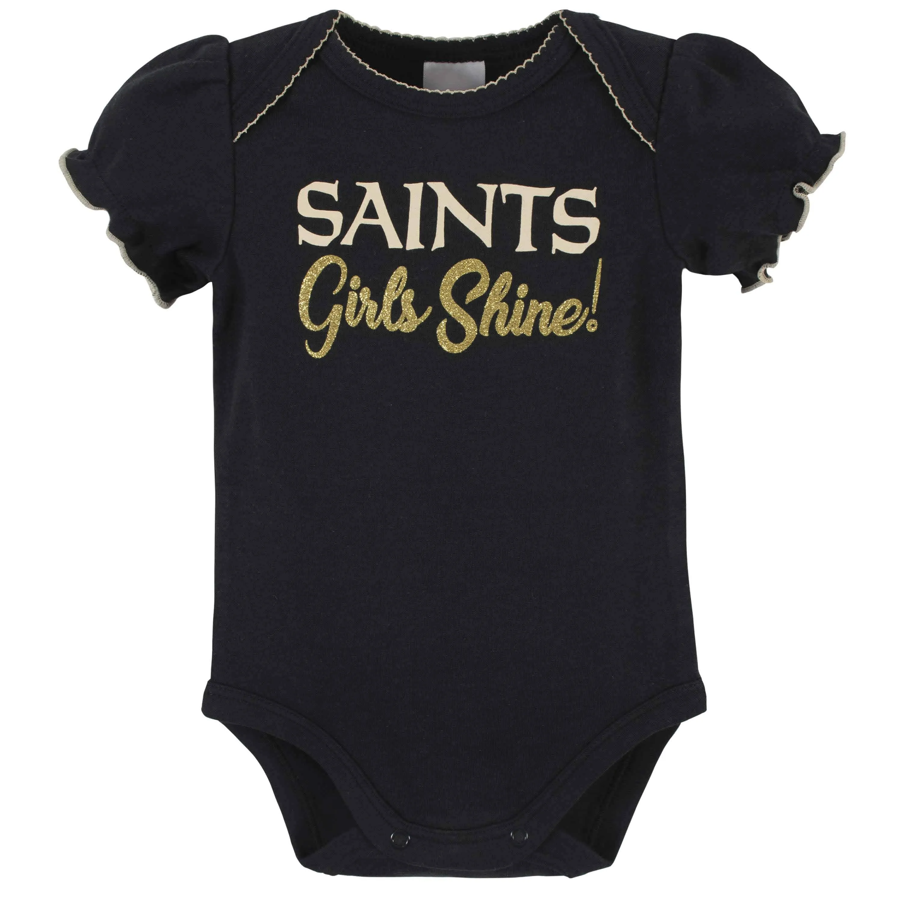 3-Pack Baby Girls New Orleans Saints Short Sleeve Bodysuits Gerber Childrenswea