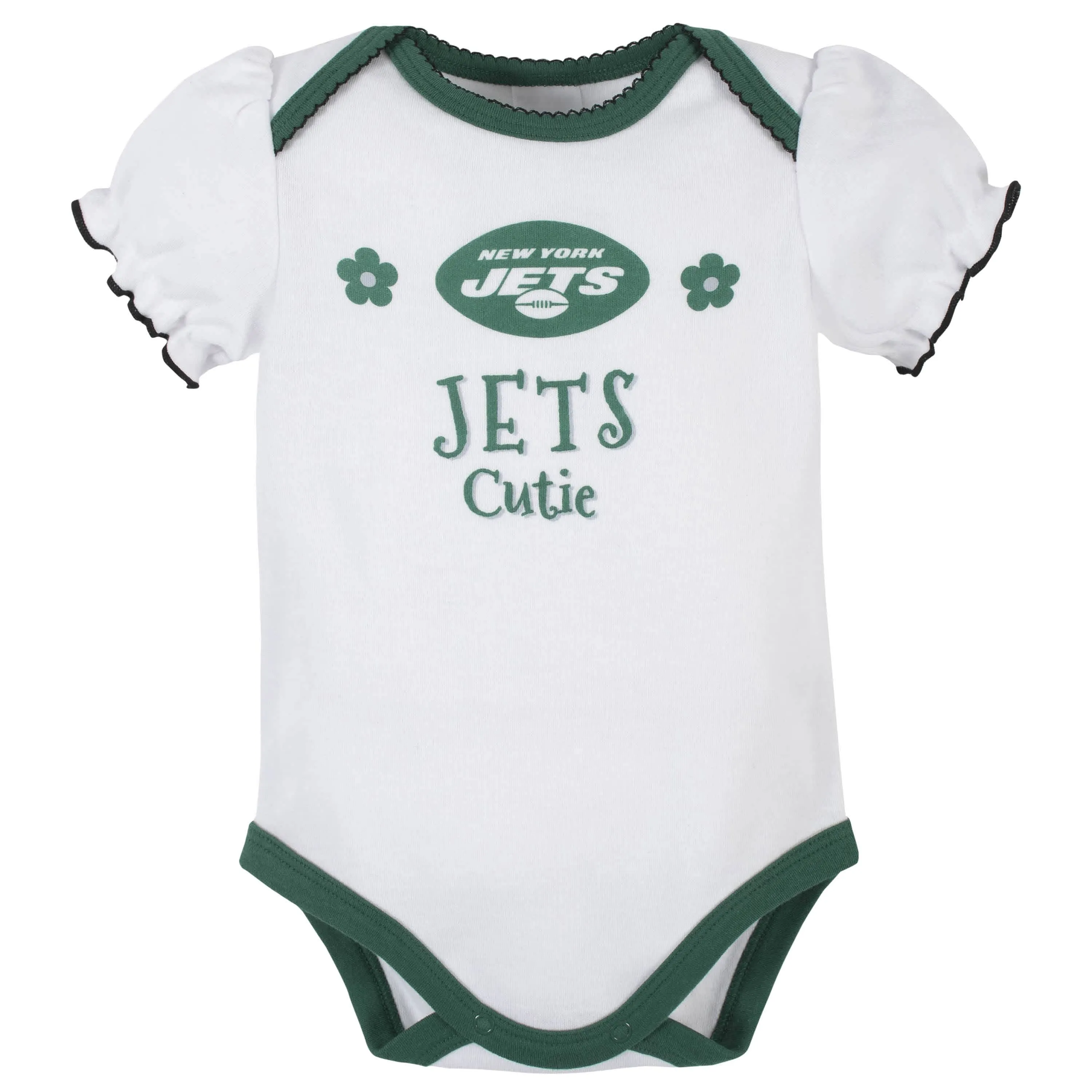 3-Pack Baby Girls New York Jets Short Sleeve Bodysuits Gerber Childrenswea