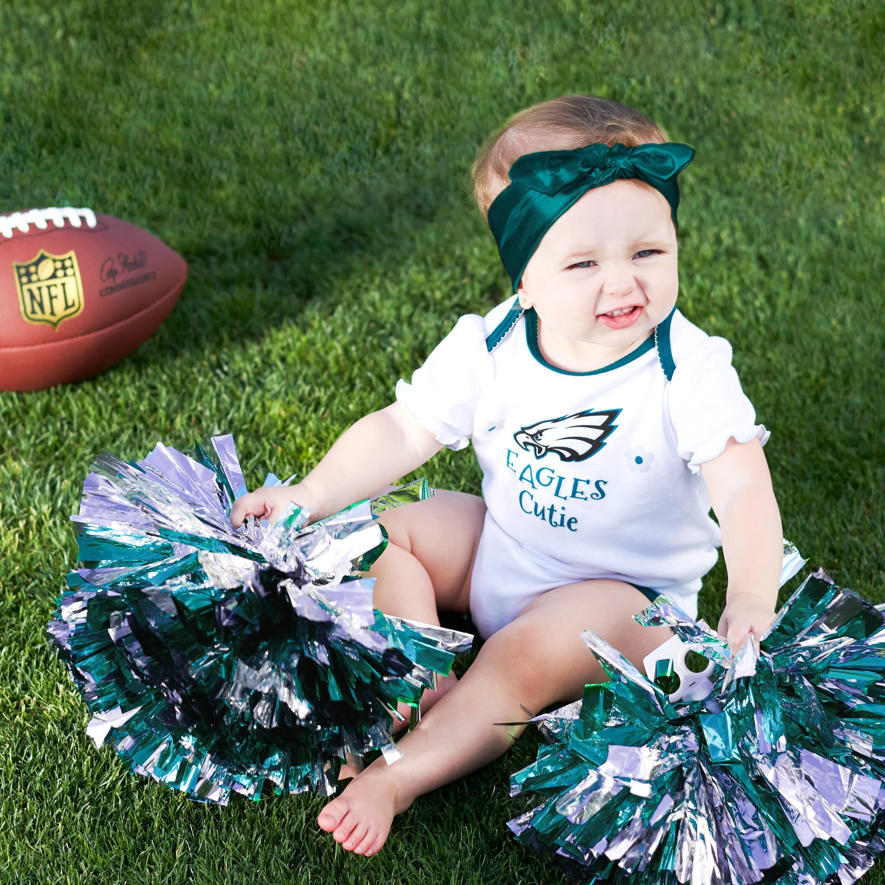 3-Pack Baby Girls Philadelphia Eagles Short Sleeve Bodysuits Gerber Childrenswea
