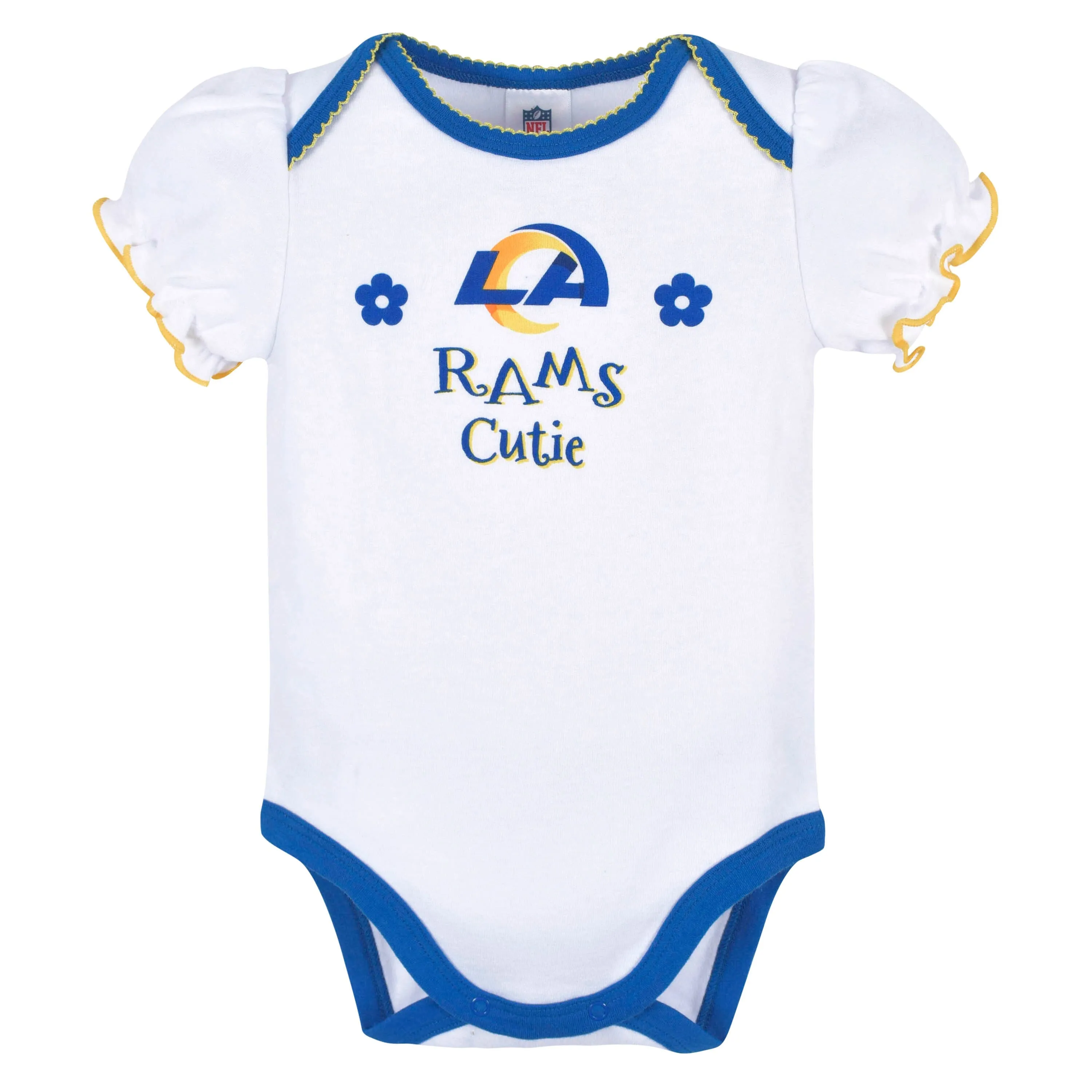 3-Pack Baby Girls Rams Short Sleeve Bodysuits Gerber Childrenswea