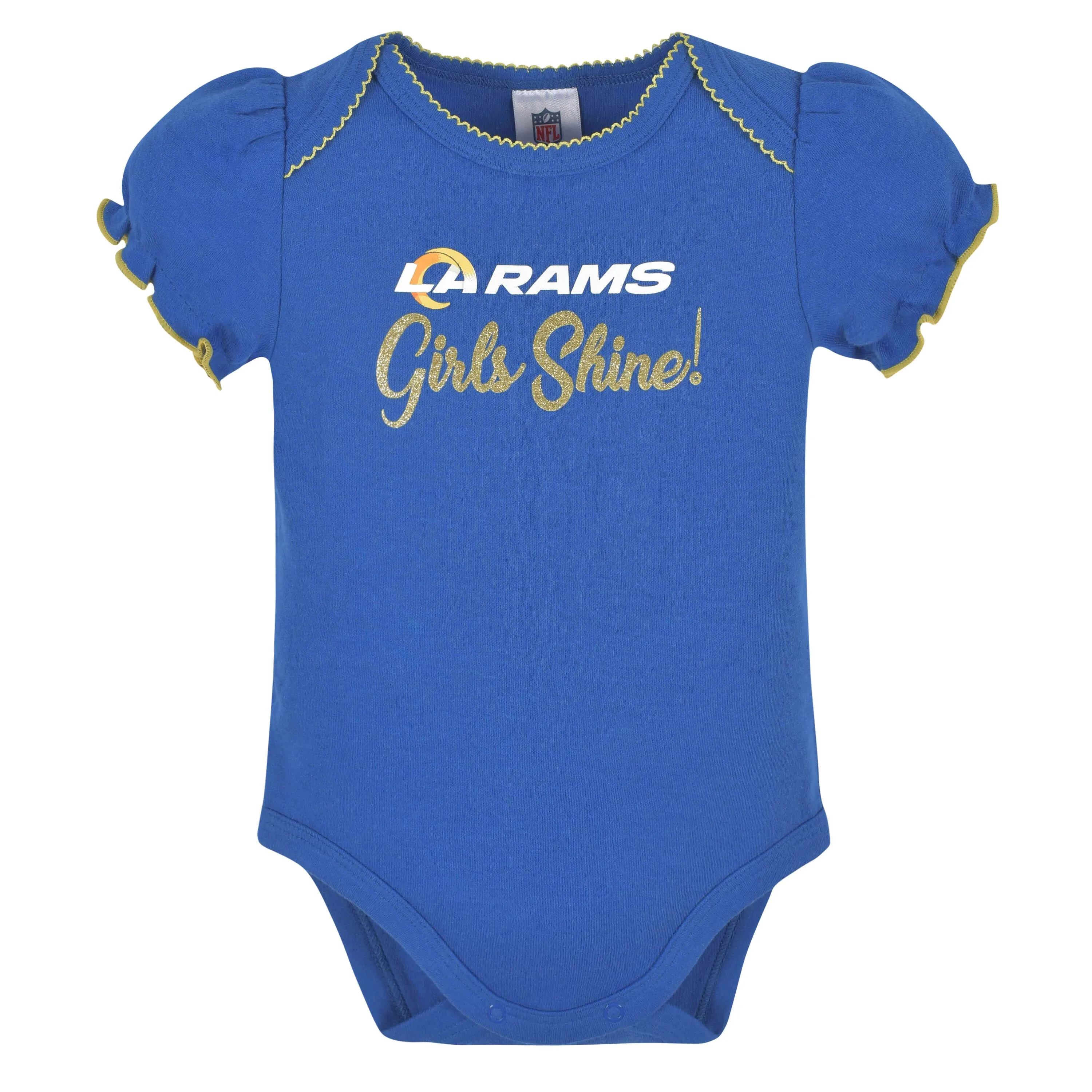 3-Pack Baby Girls Rams Short Sleeve Bodysuits Gerber Childrenswea