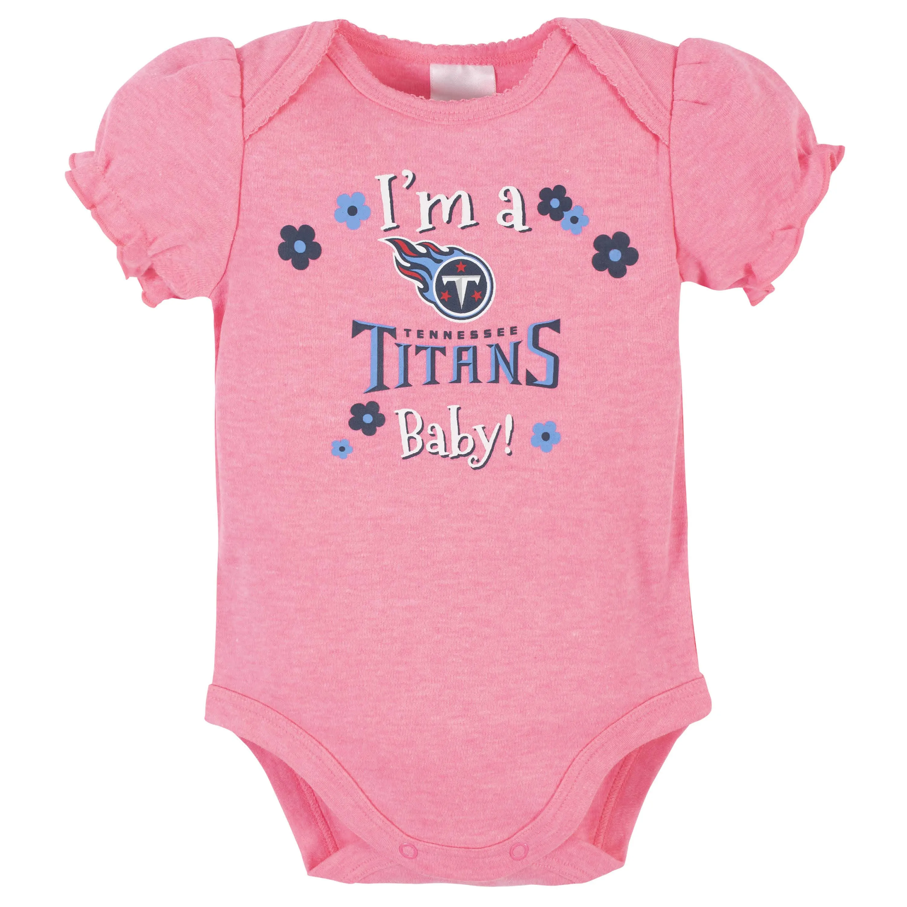 3-Pack Baby Girls Tennessee Titans Short Sleeve Bodysuits Gerber Childrenswea