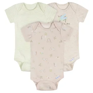 3-Pack Baby Neutral Park Life Short Sleeve Onesies Bodysuits Gerber Childrenswea