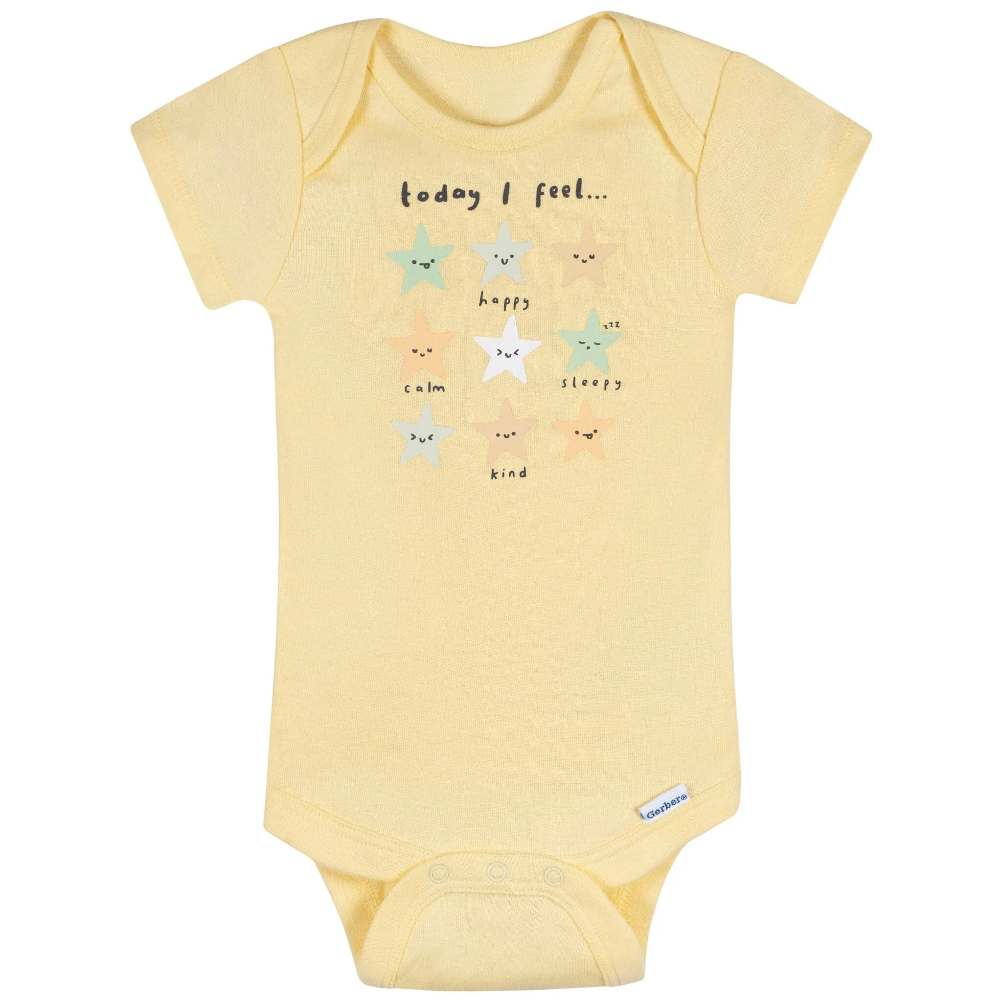 3-Pack Baby Neutral Starry Smiles Short Sleeve Onesies Bodysuits Gerber Childrenswea