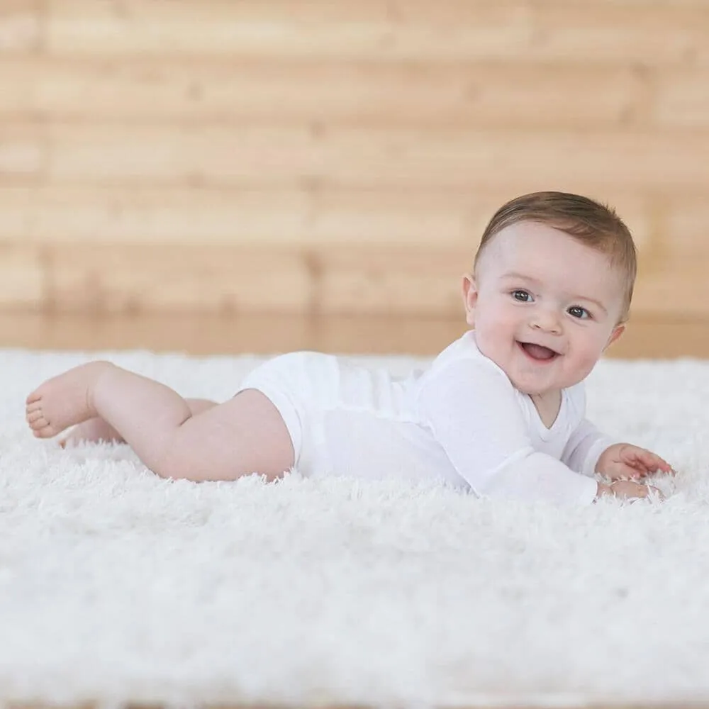 3-Pack White Long Sleeve Onesies Bodysuits with Mitten Cuffs Gerber Childrenswea