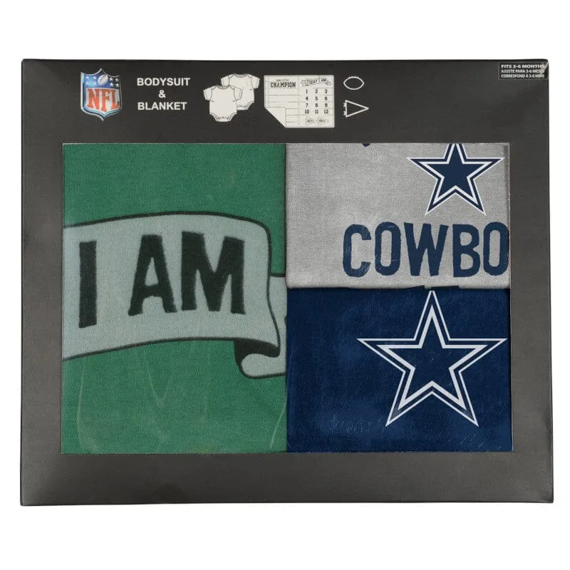 3-Piece Dallas Cowboys Short Sleeve Bodysuit and Blanket Set Gerber Childrenswea