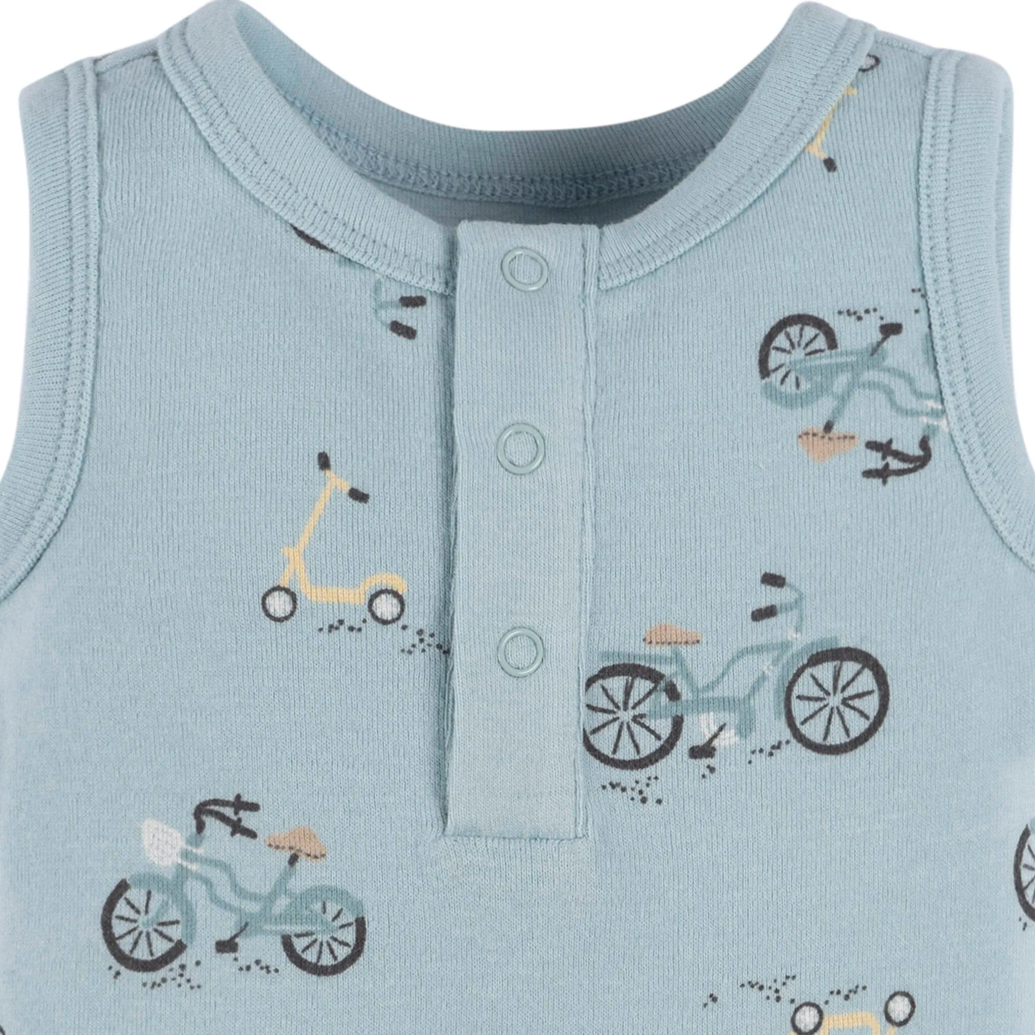 4-Pack Baby Boys Blue Bike Sleeveless Onesies Bodysuits Gerber Childrenswea