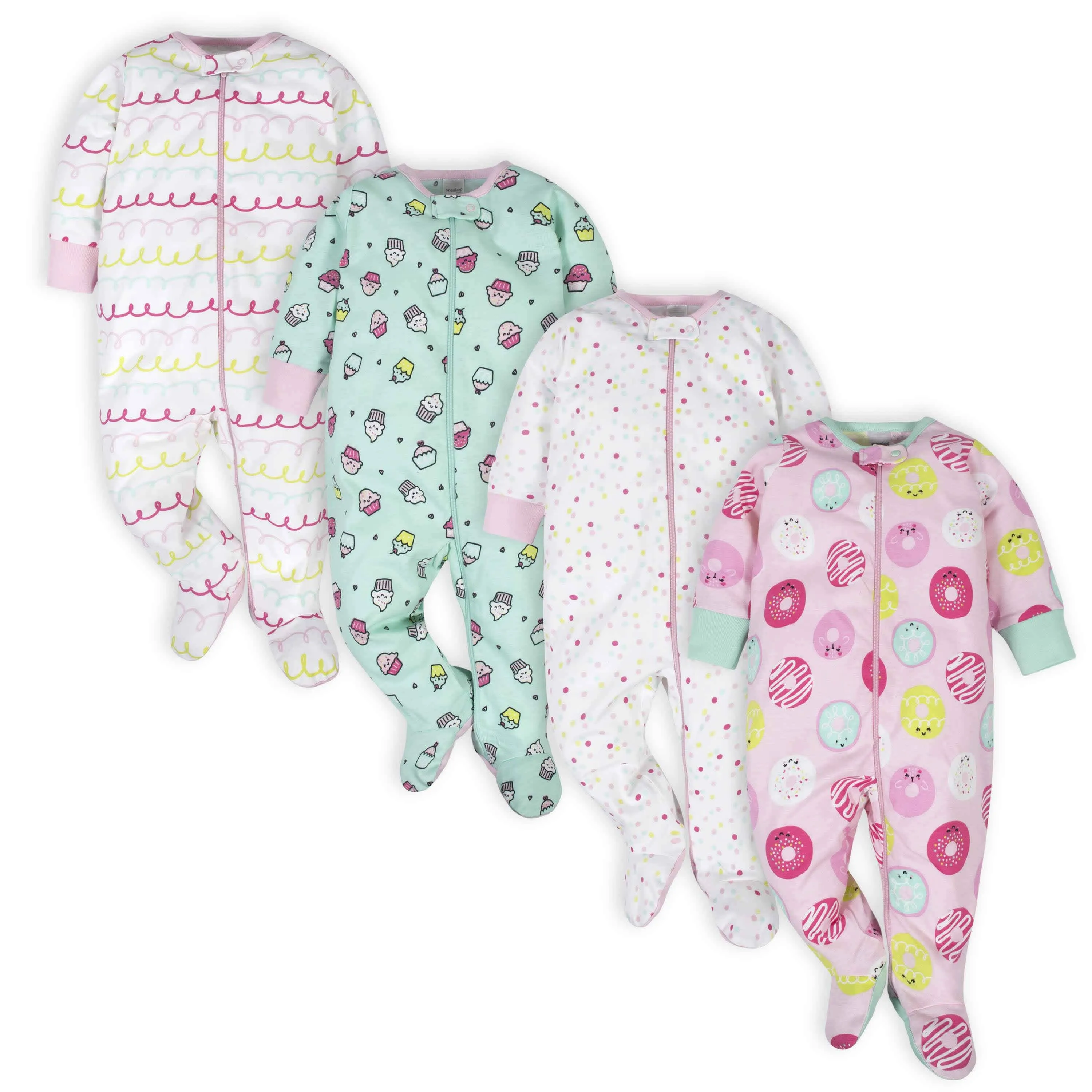 4-Pack Baby Girls Sweet Treat Sleep 'N Plays Gerber Childrenswea