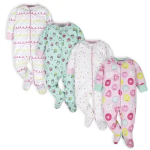 4-Pack Baby Girls Sweet Treat Sleep 'N Plays Gerber Childrenswea